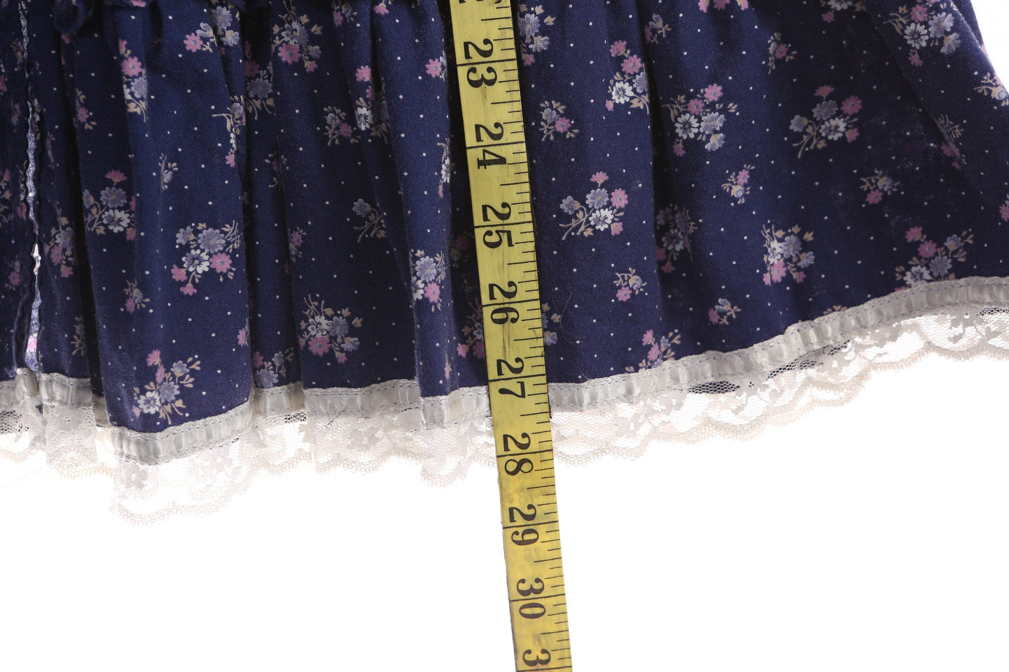 Vintage Gunne Sax Skirt / Prairie / Floral Print / Blue / High Waisted
