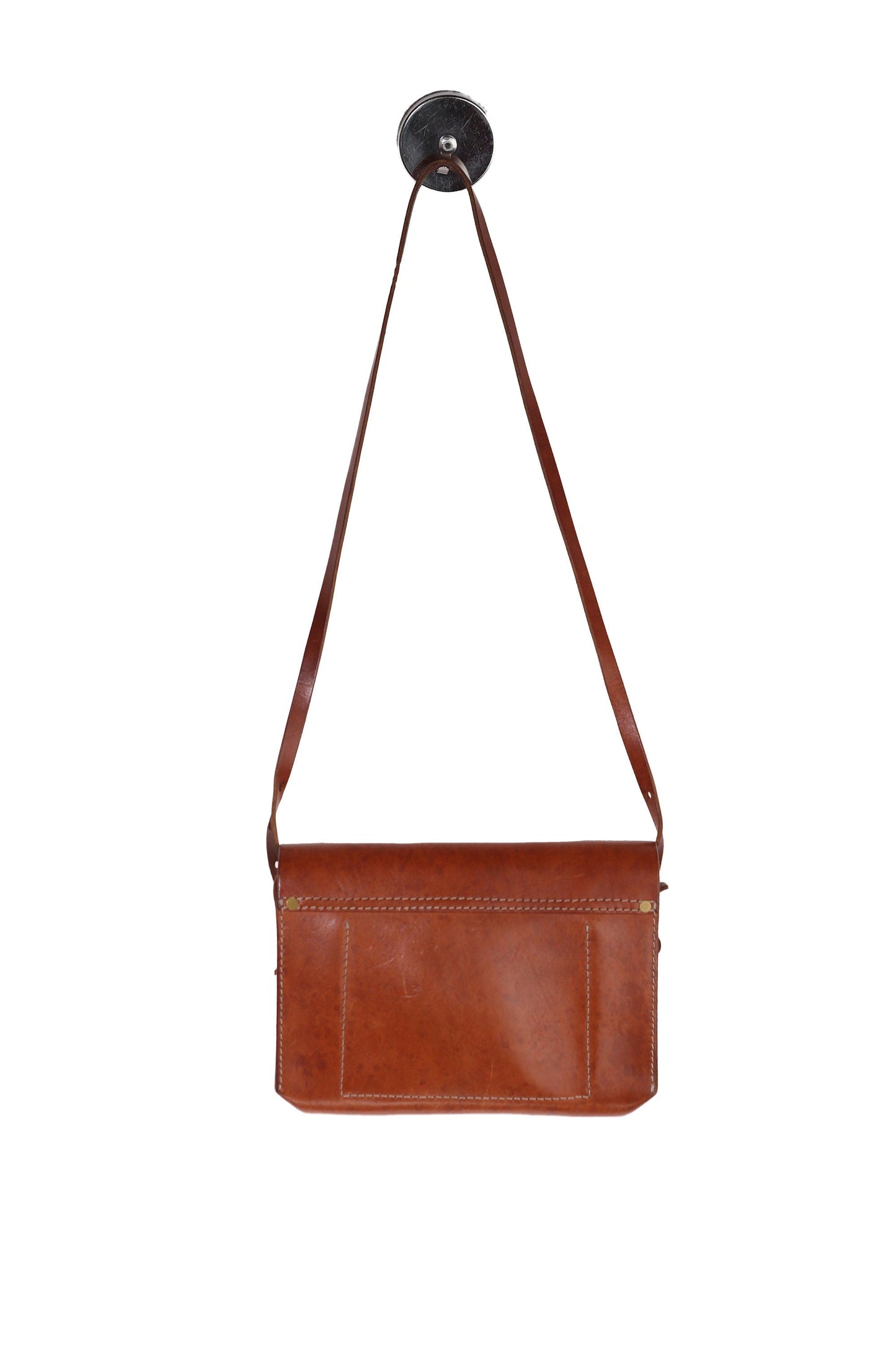 Vintage Leather Satchel Bag - Est Era 1980's - 1990's
