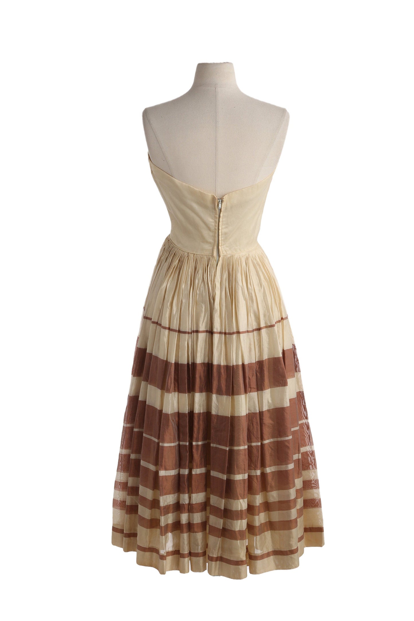 1950s Women Strapless Evening Dress