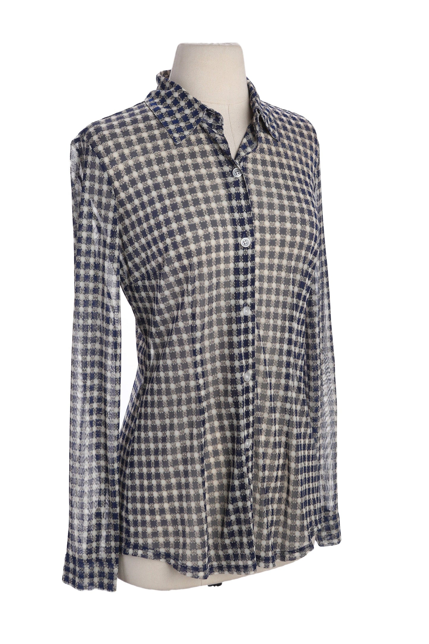 Y2K Women Plaid Sheer Casual Top by Cabi