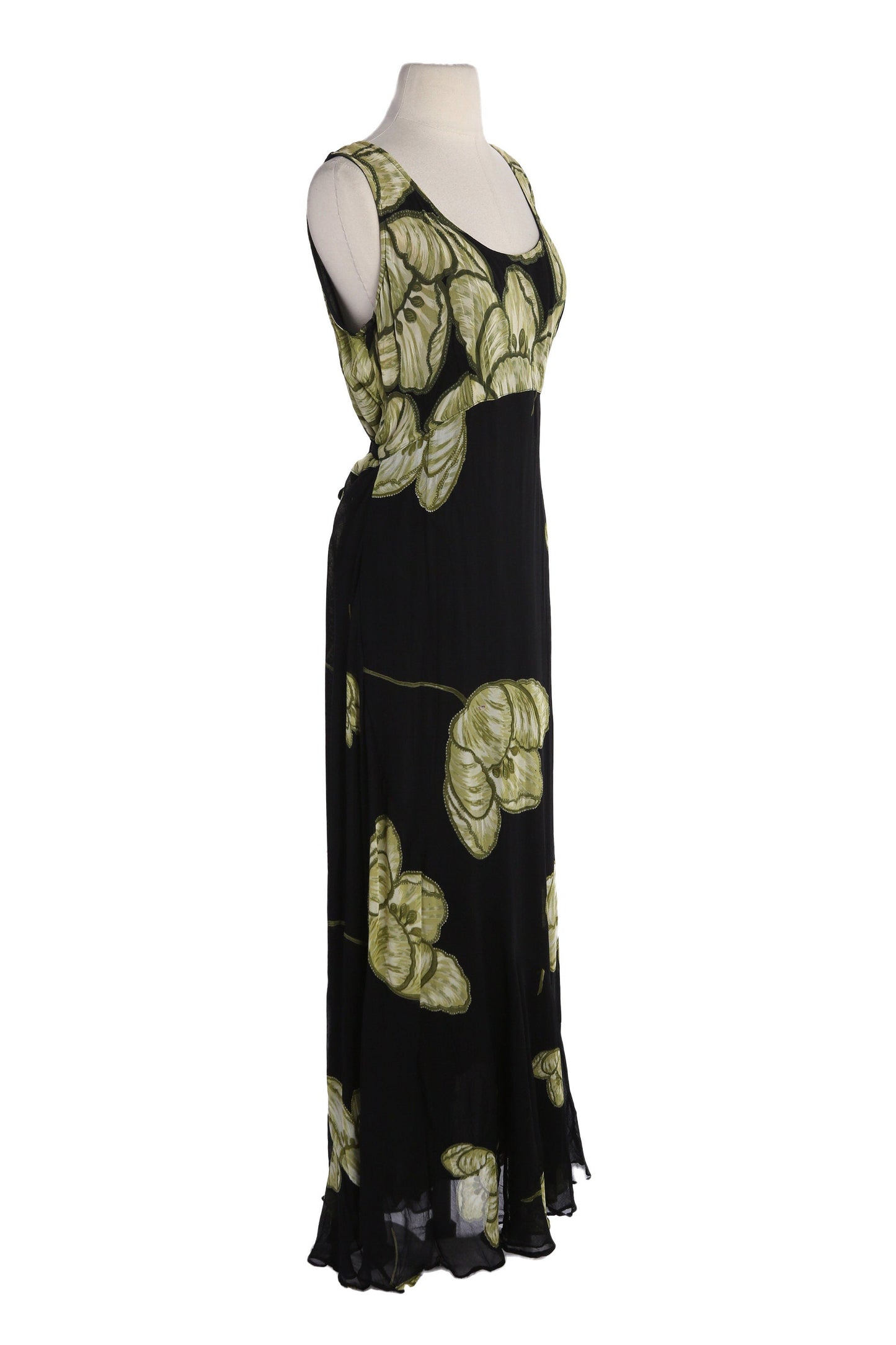 90s Women Black Long Sleeveless Casual/ Summer Dress by Nostalgia - Made in India