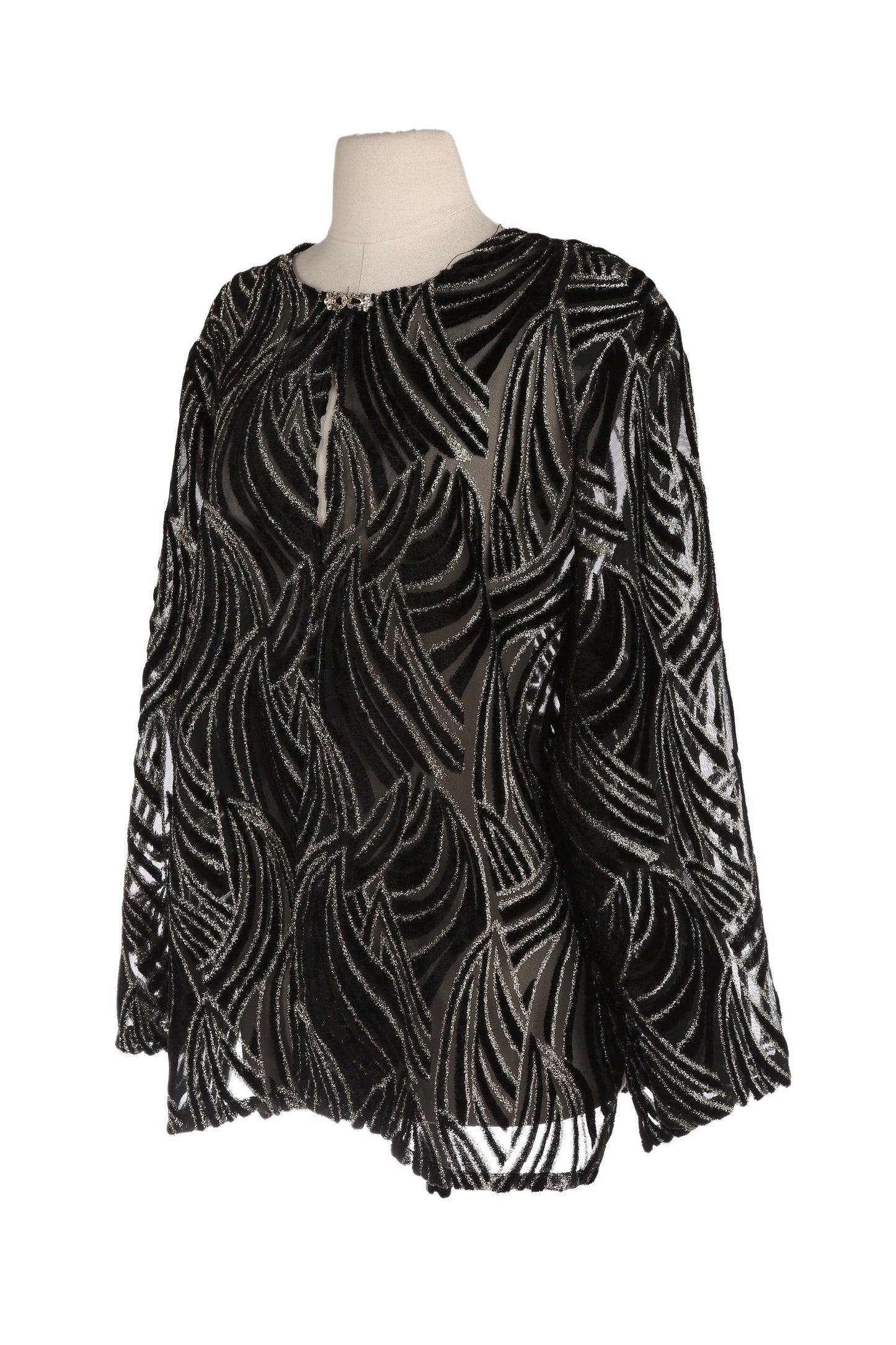 90s Women Metallic Poly evening Blouse