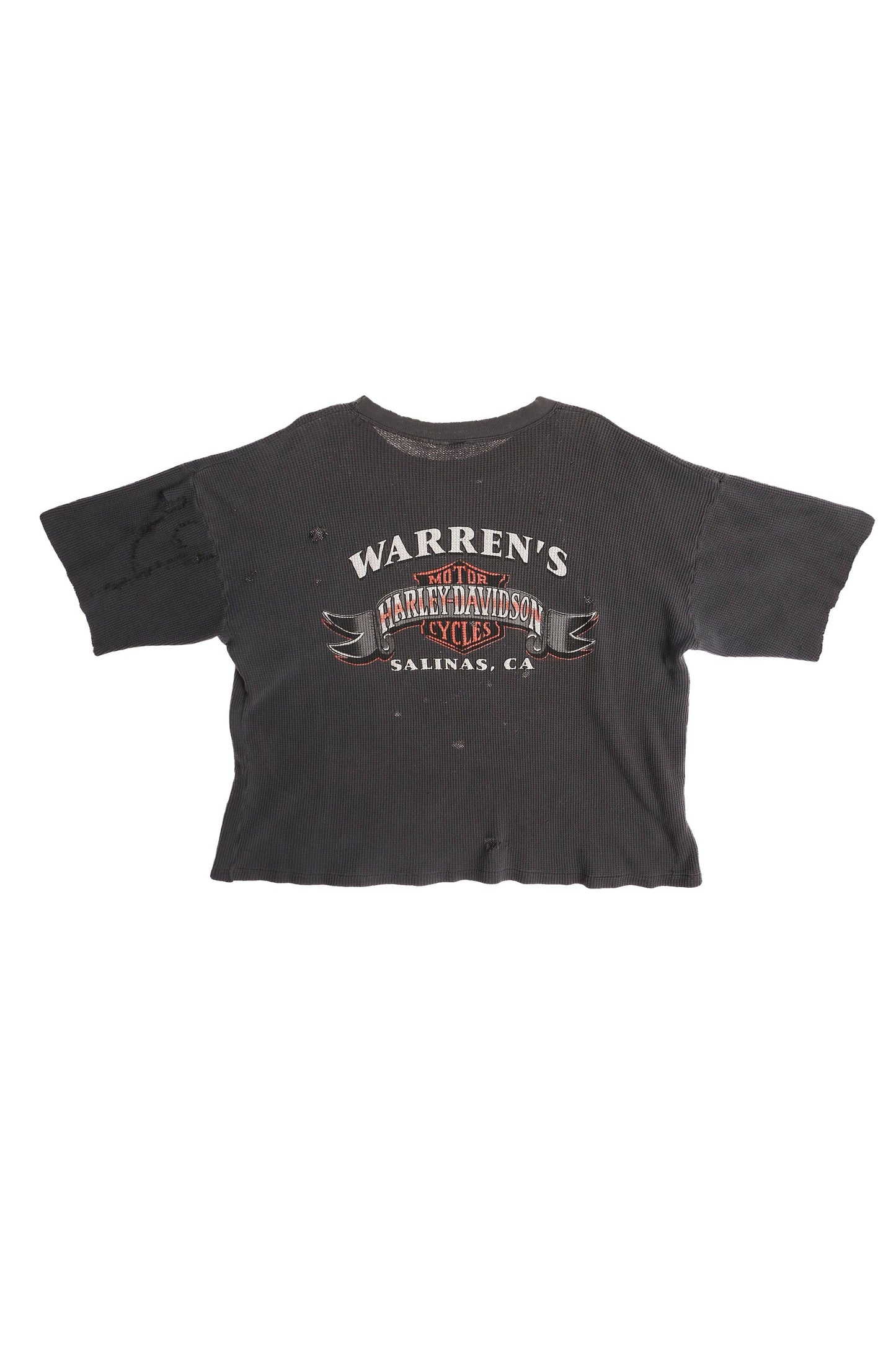 Vintage Harley Davidson Black Thermal T-shirt - Era 1970s - 1980s