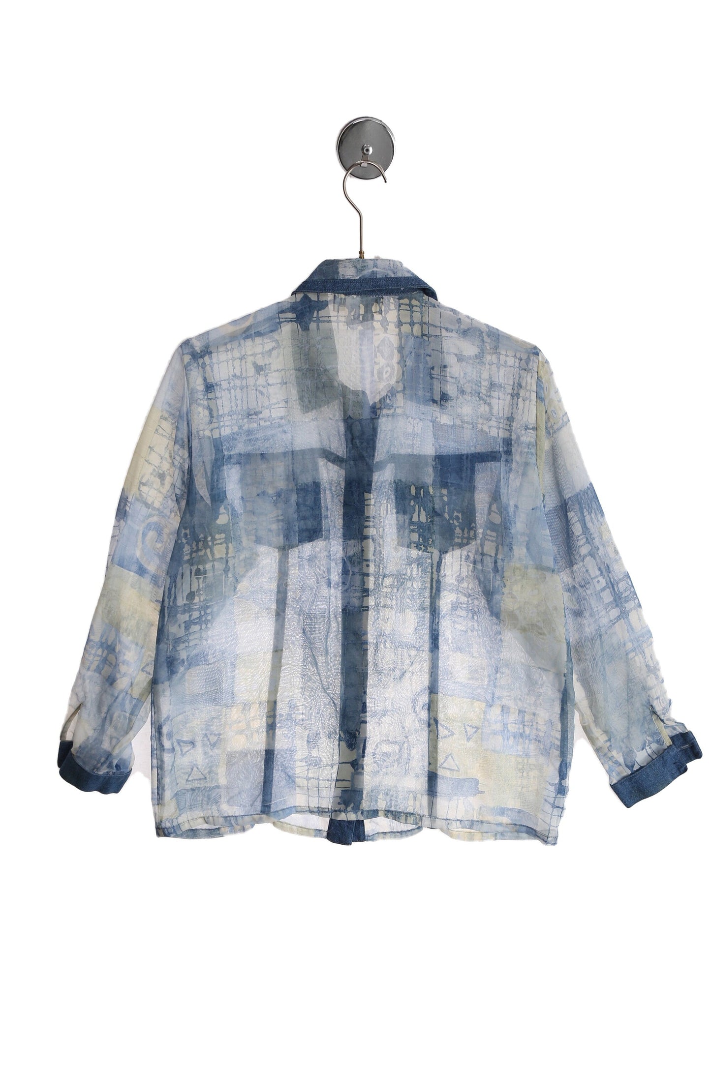 Y2K Women's Blue Sheer Blouse