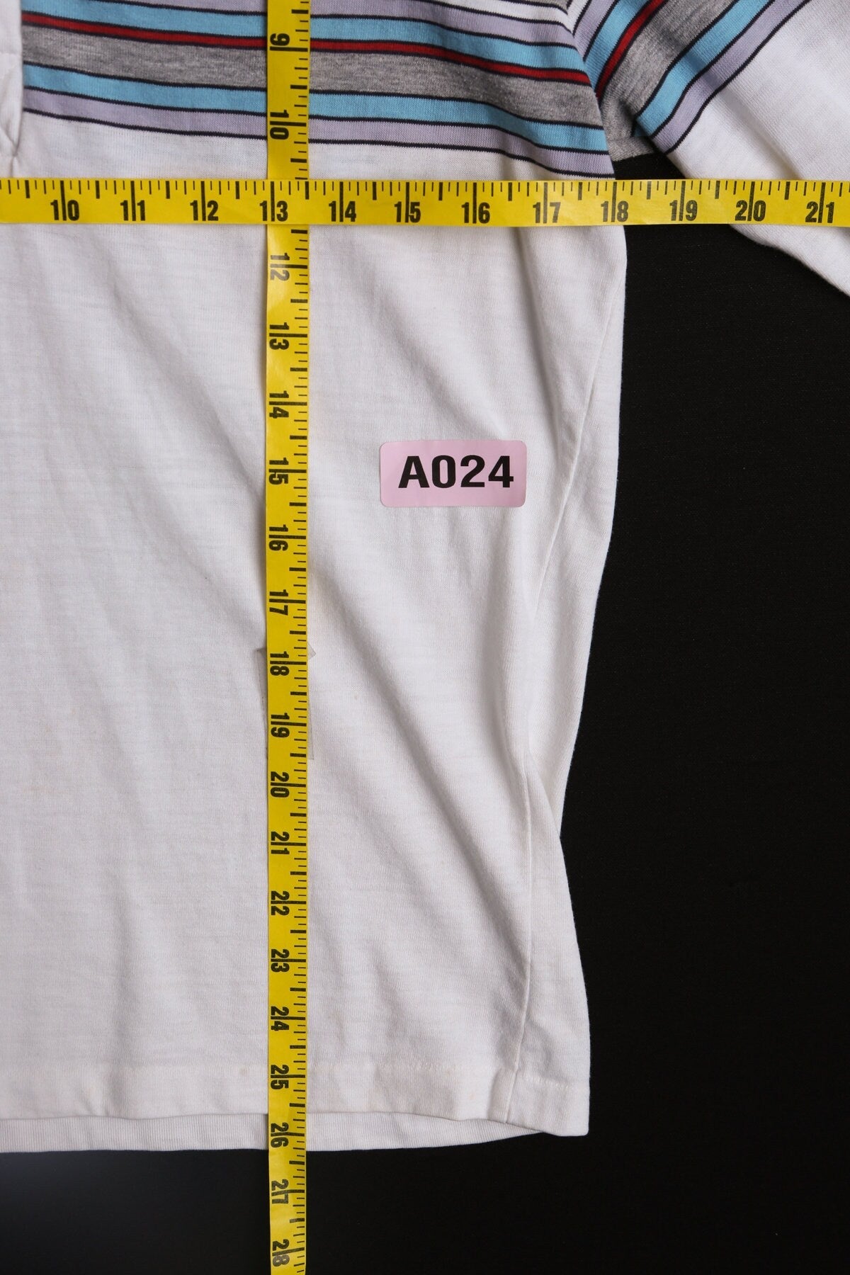 Op Long Sleeve White Striped Shirt - Era 70s - 80s