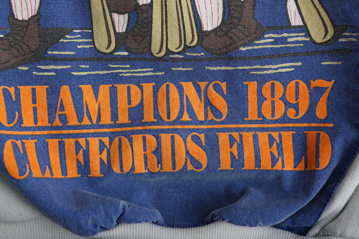 Vintage Adidas Crew Neck Sweatshirt / Silver Label / Hicksville Sluggers / 1897 Championship Print / Cliffords Field