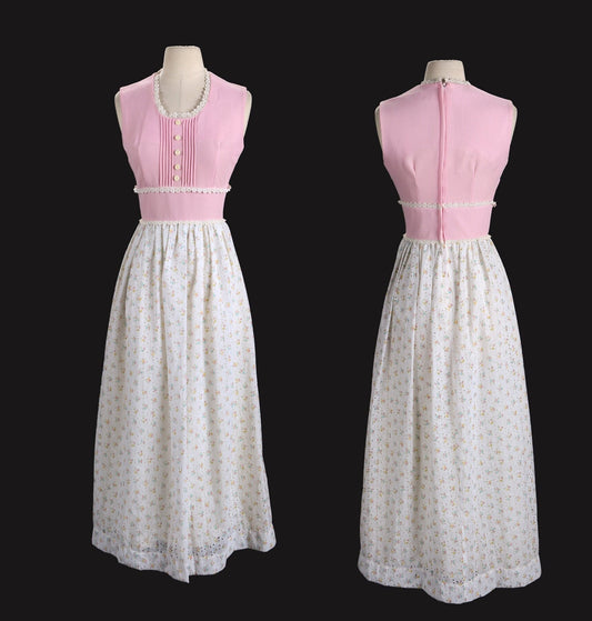 1970s Dress / Long / Sleeveless