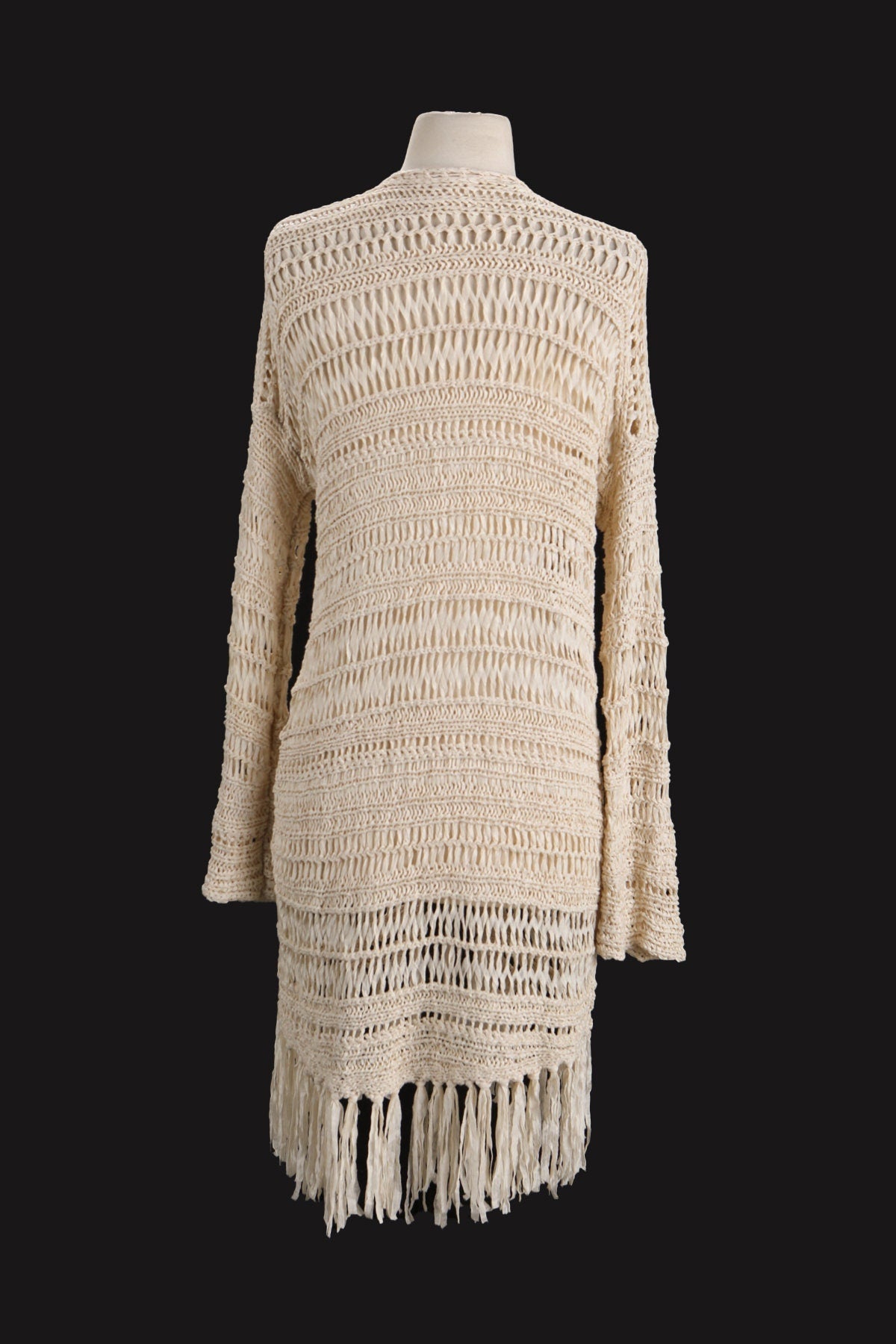 Women's Robe / Crochet / Beige / Long Sleeve
