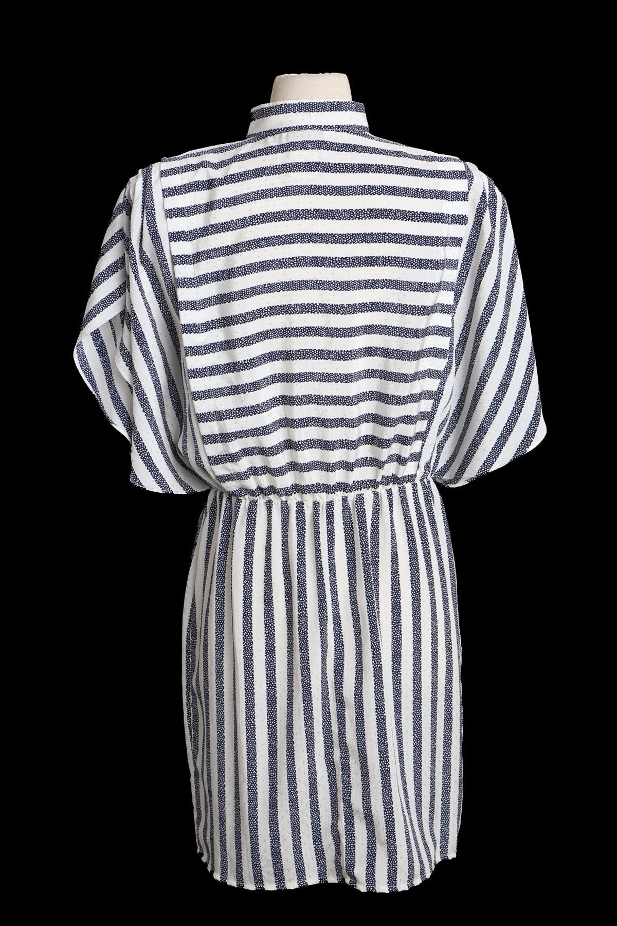 1980s Dress / Striped / casual
