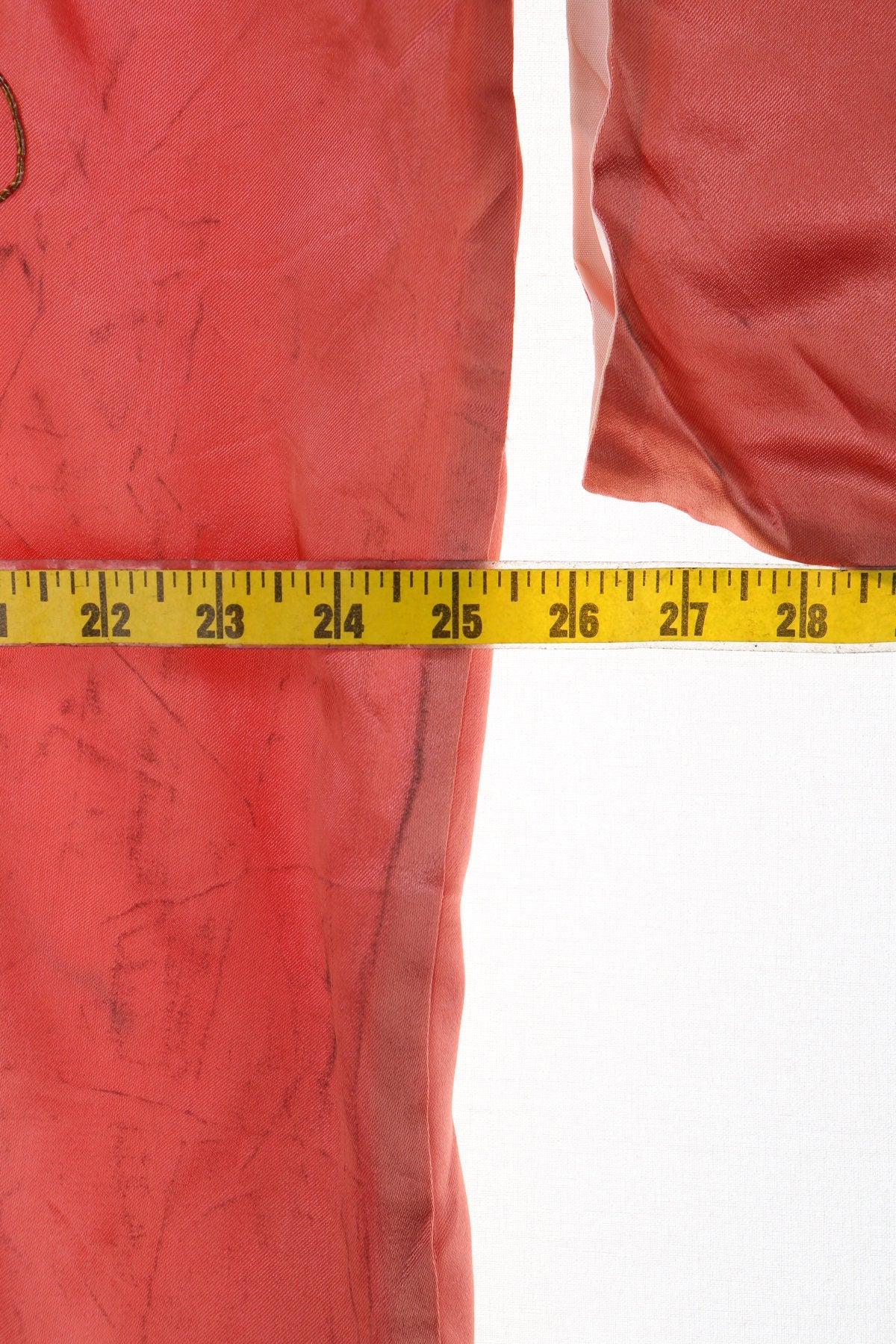 Vintage Pink Kimono Robe With Golden Dragon and Japan Mt. Fuji Embroidery