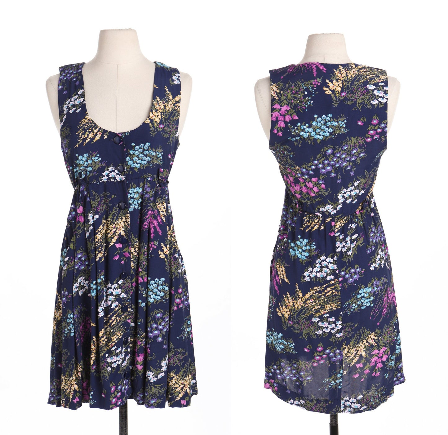 Women Floral Print Blue Summer Dress