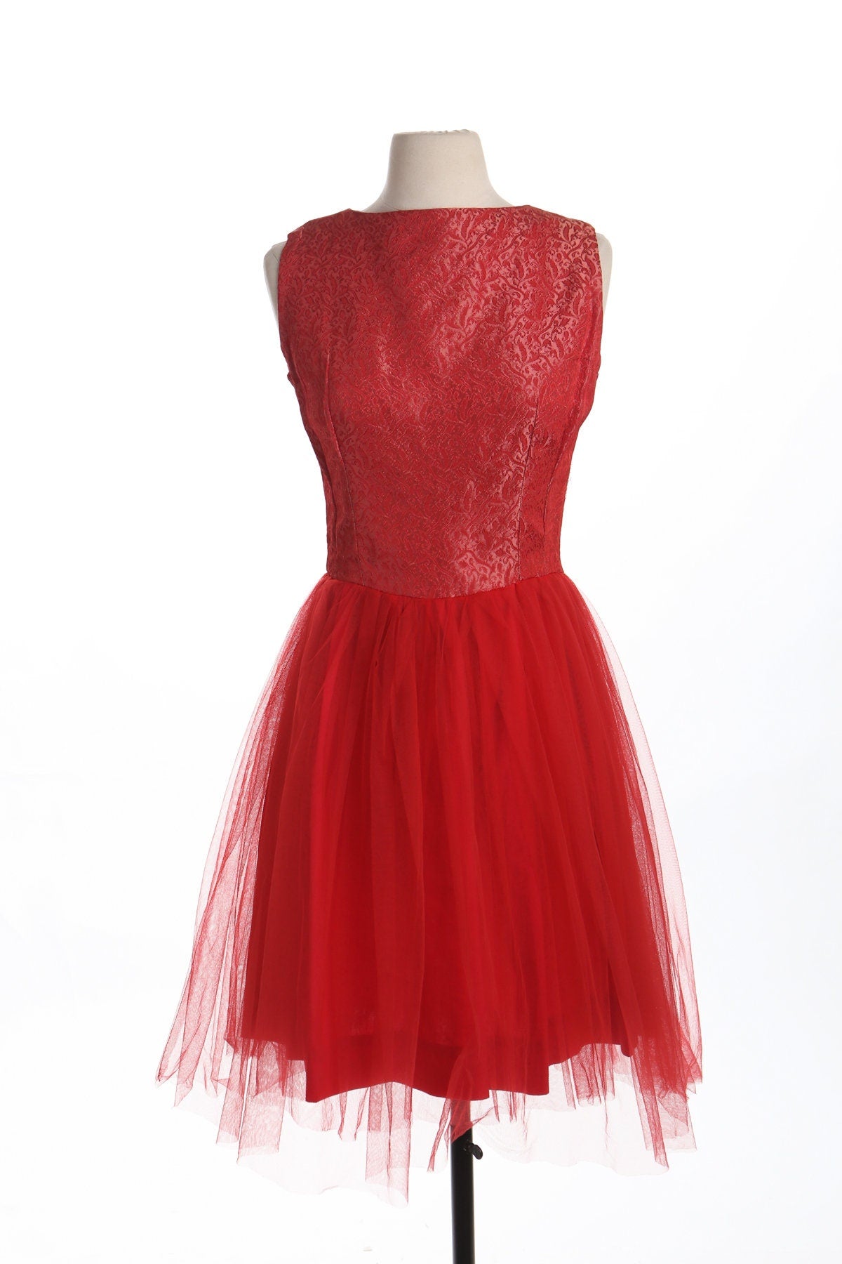 Women 50's Red Ball Gown Cocktail Dress