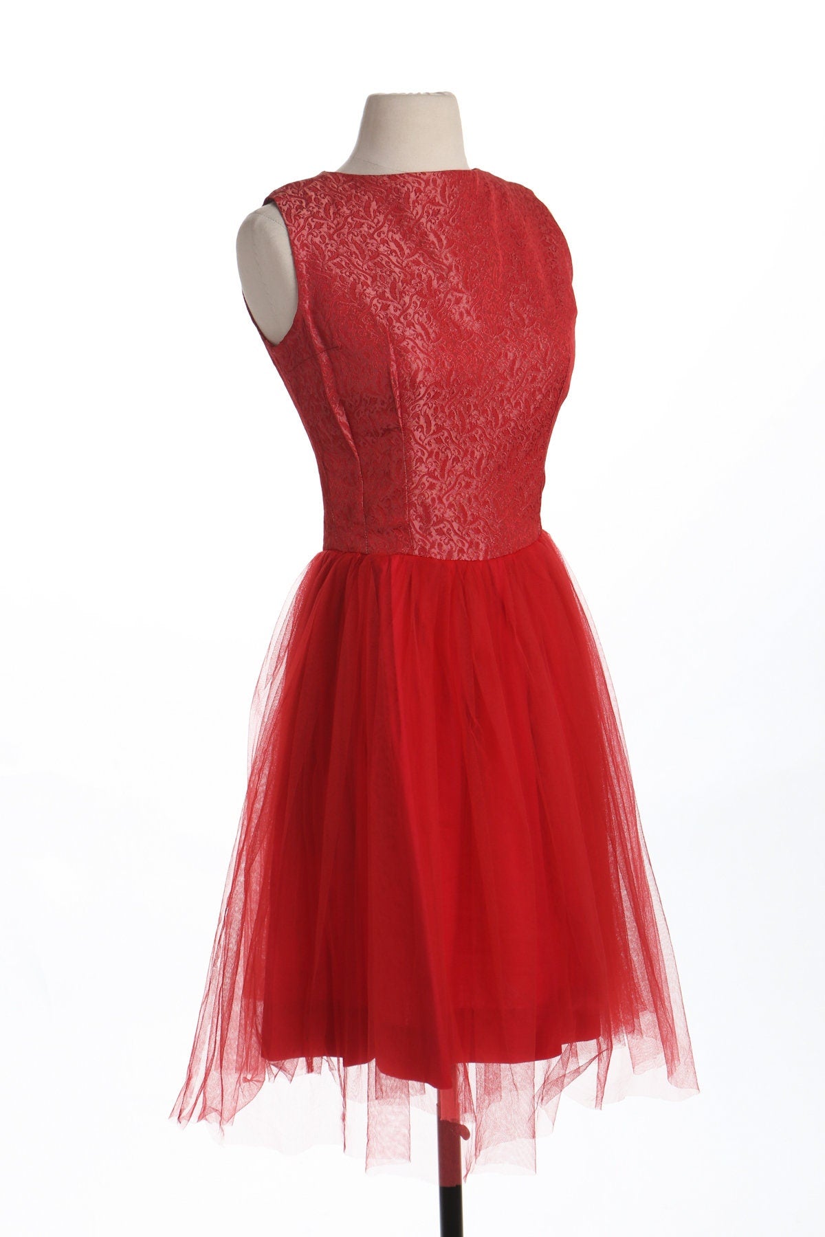 Women 50's Red Ball Gown Cocktail Dress