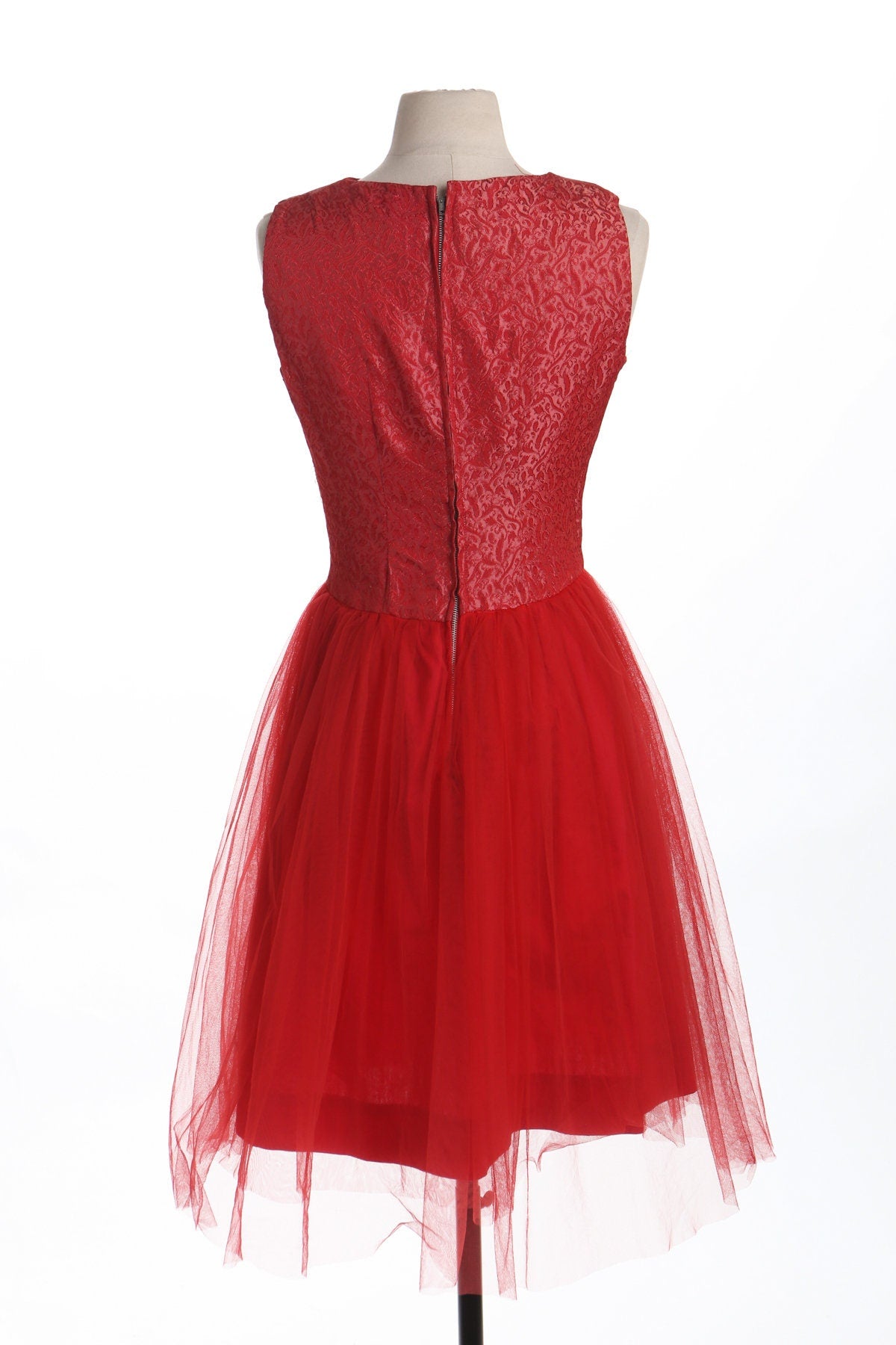 Women 50's Red Ball Gown Cocktail Dress