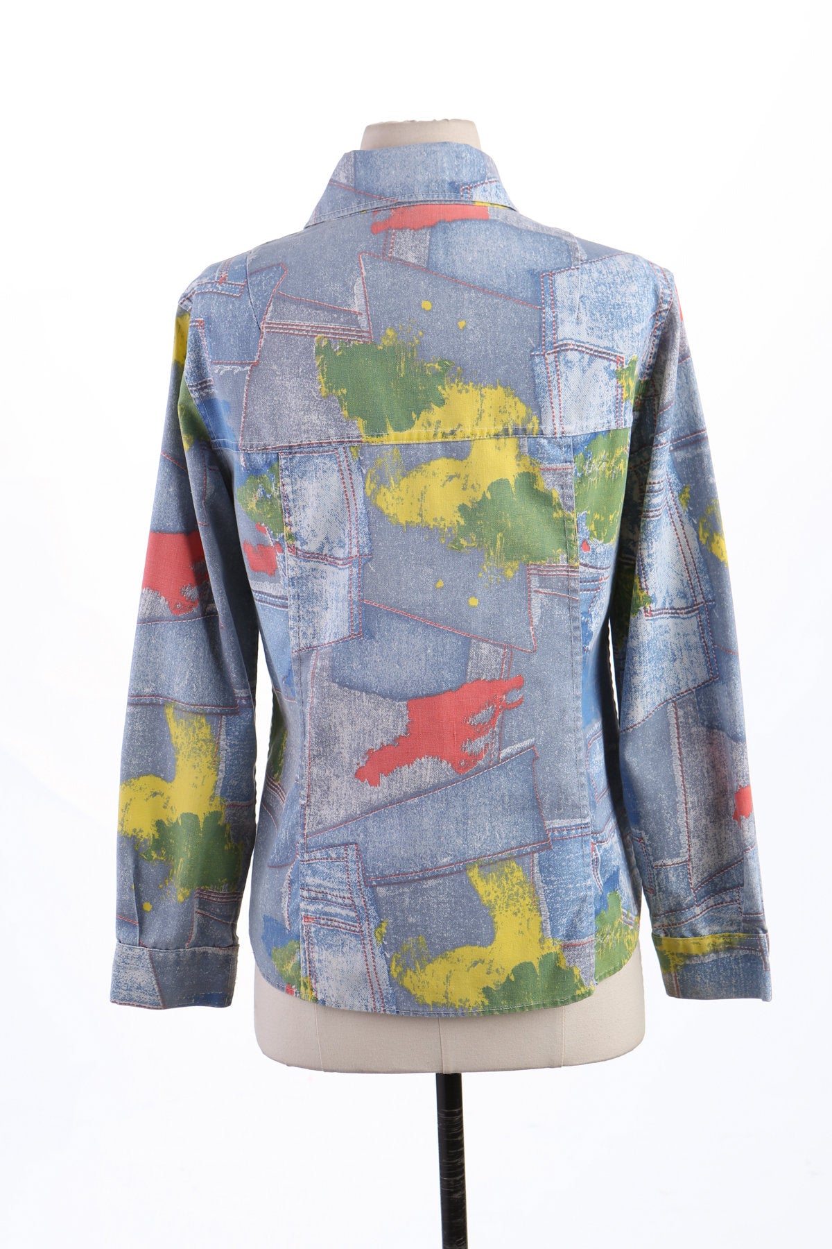 70's Women Cotton Button Up Blouse