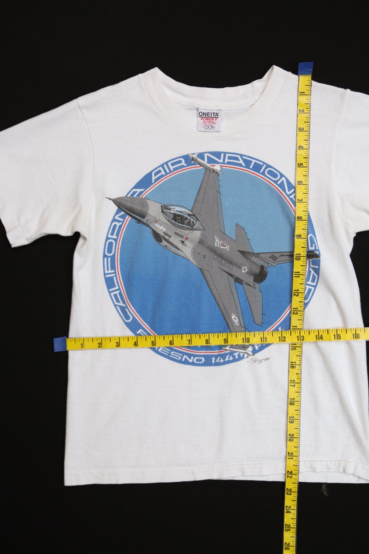 Fighter Jet White Graphic Shirt - 90's