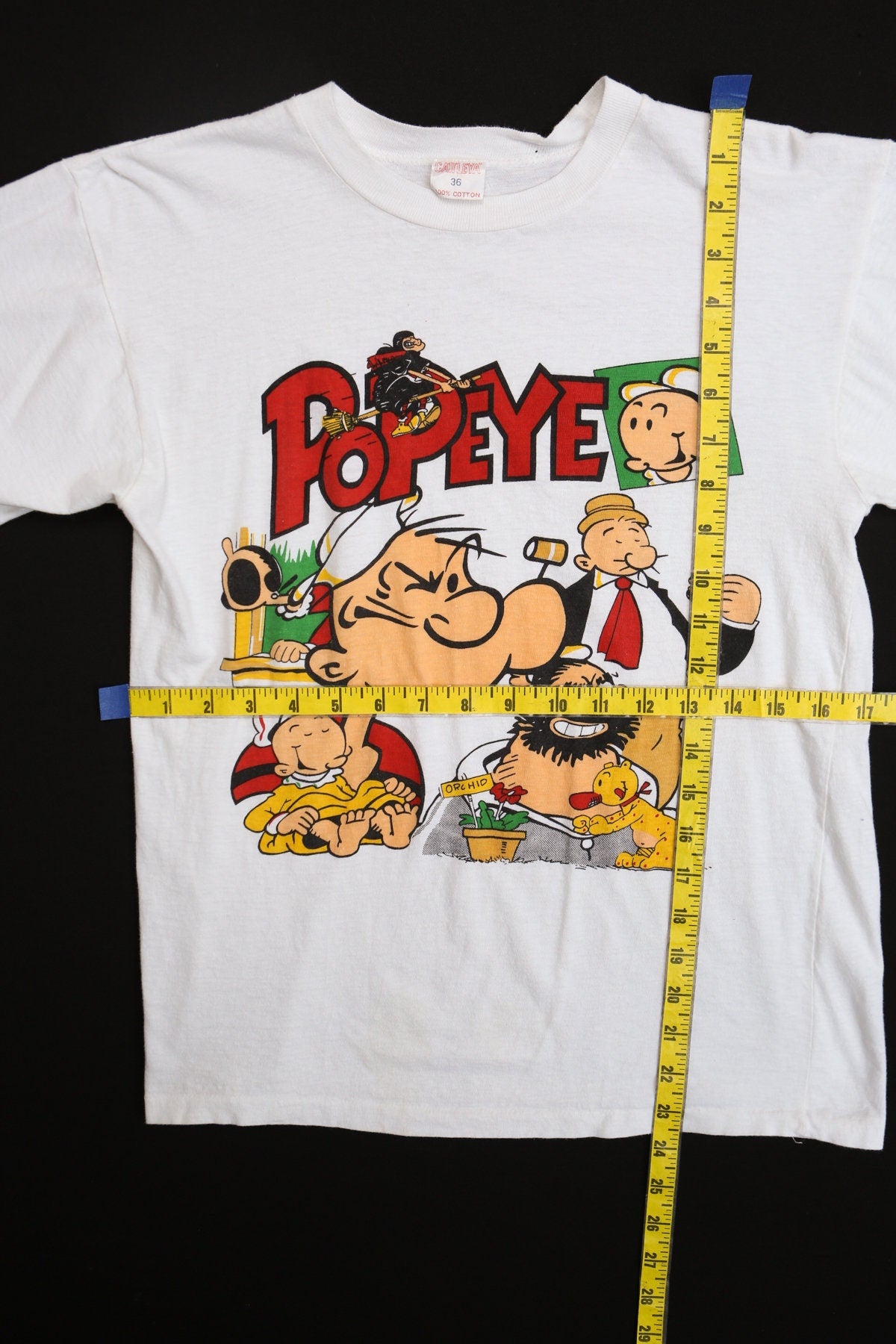 Vintage Popeye White Graphic T-shirt