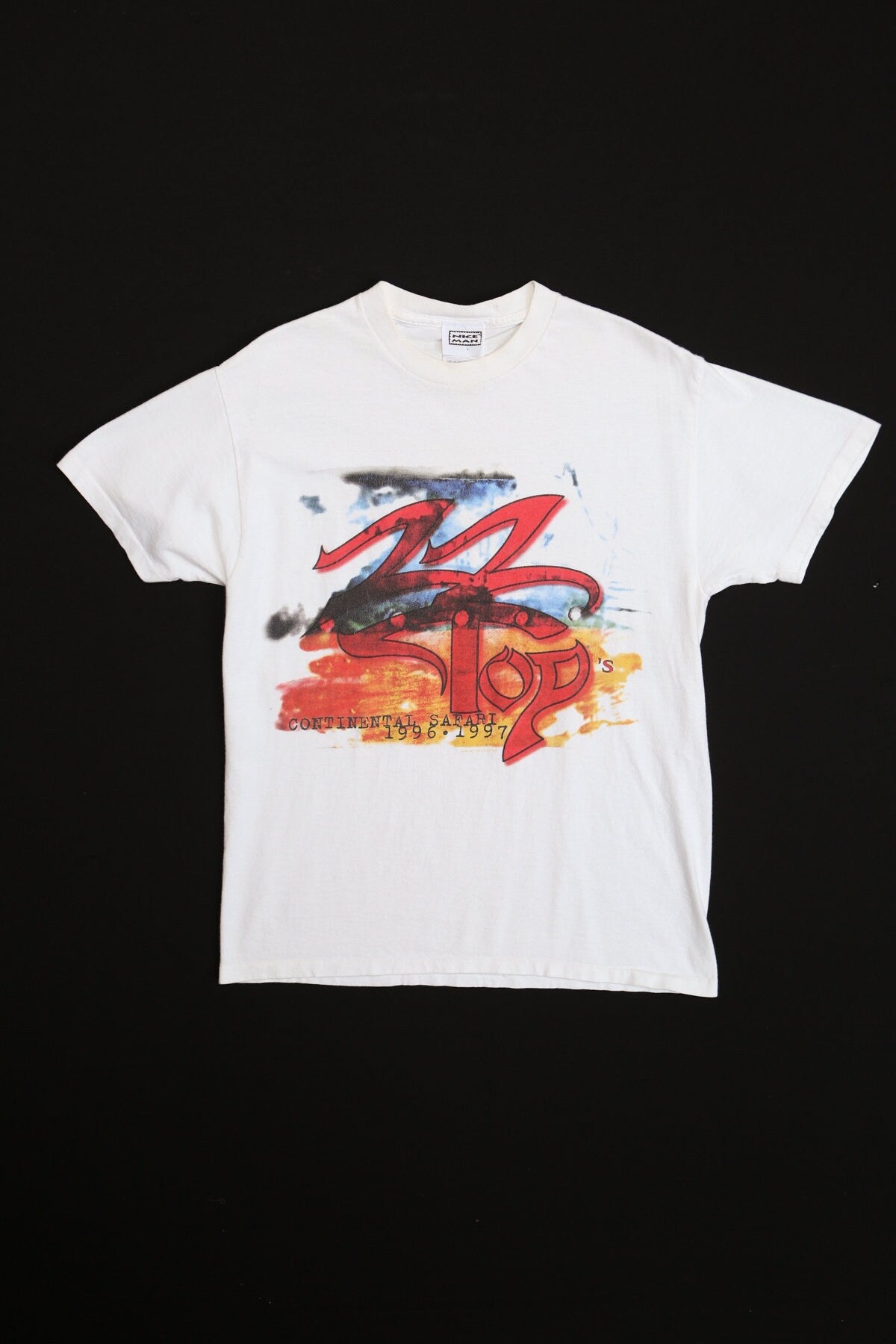 ZZ Top Continental Safari 96-97 Tour White Graphic T-shirt