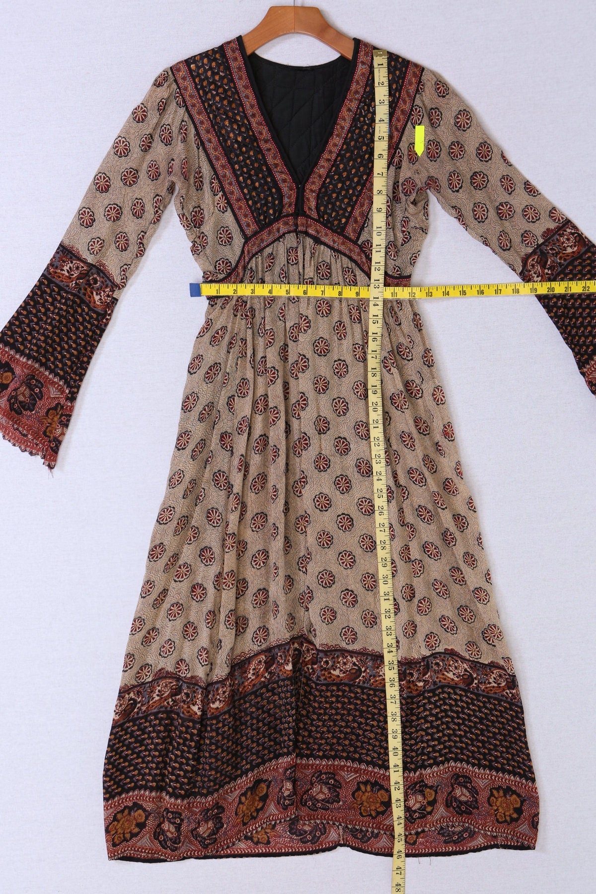 Vintage Women Bohemian Block Print Cotton Summer Dress