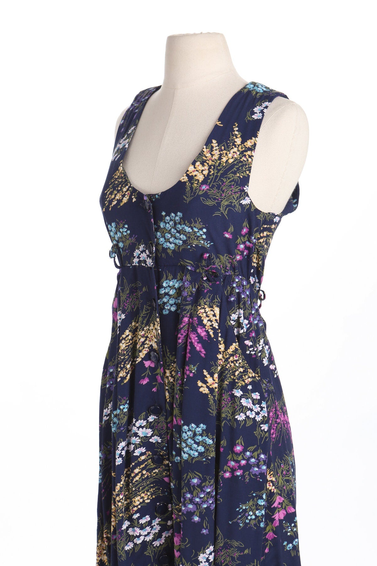 Women Floral Print Blue Summer Dress