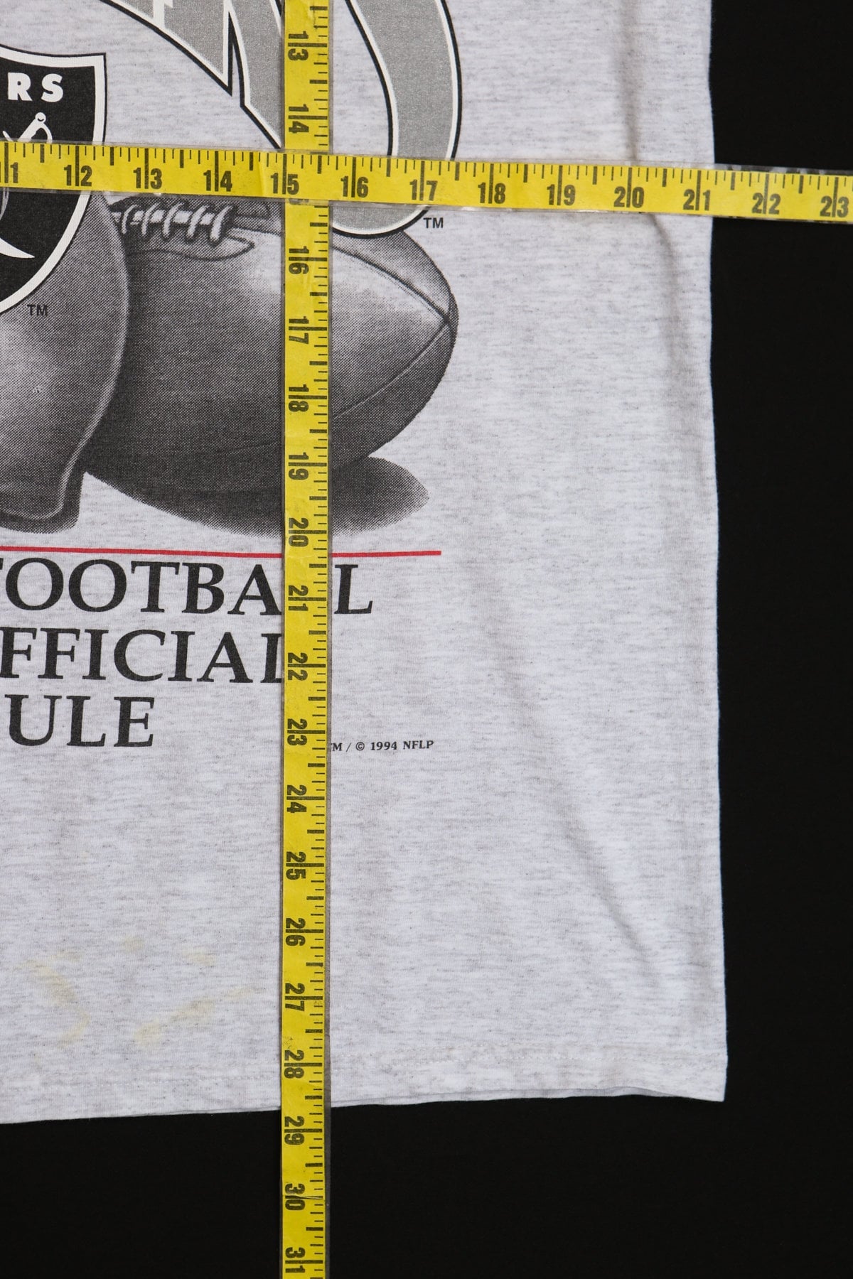1994 Raiders Football Gray Graphic T-shirt