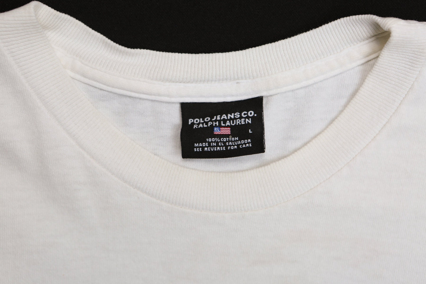 067 Polo Jeans Long Sleeve White Graphic Shirt