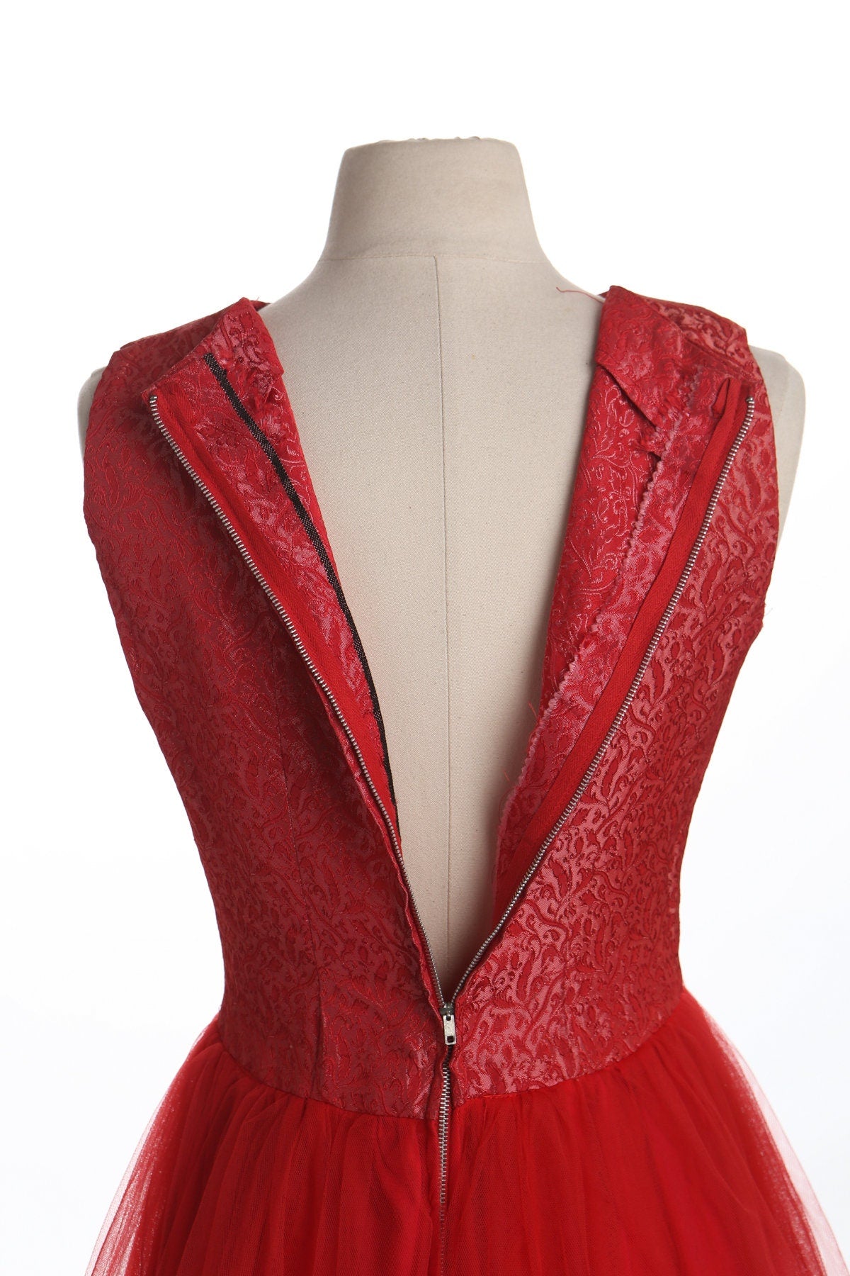 Women 50's Red Ball Gown Cocktail Dress
