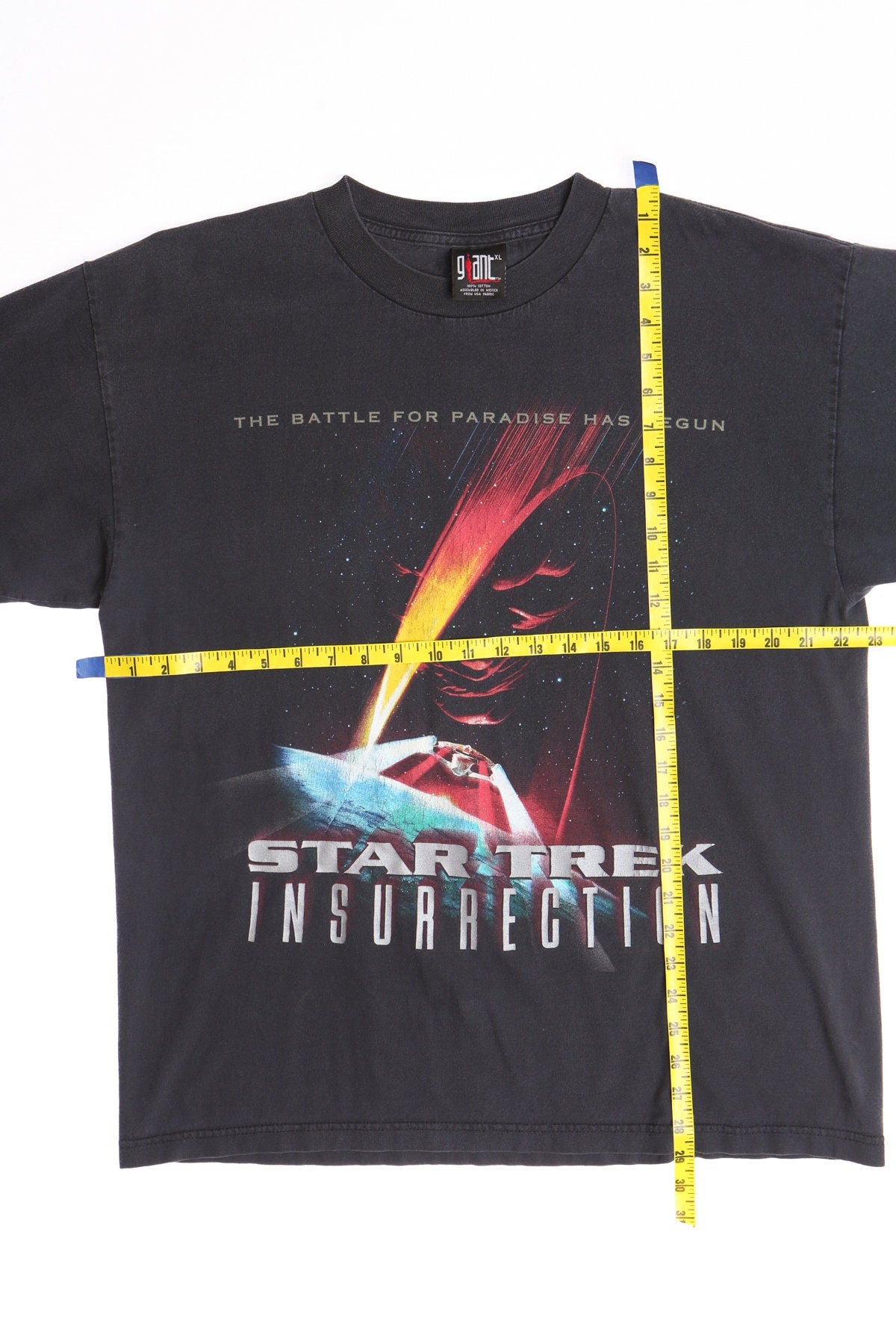 Star Trek Insurrection Black Graphic T-shirt - The battle For Paradise has Begun