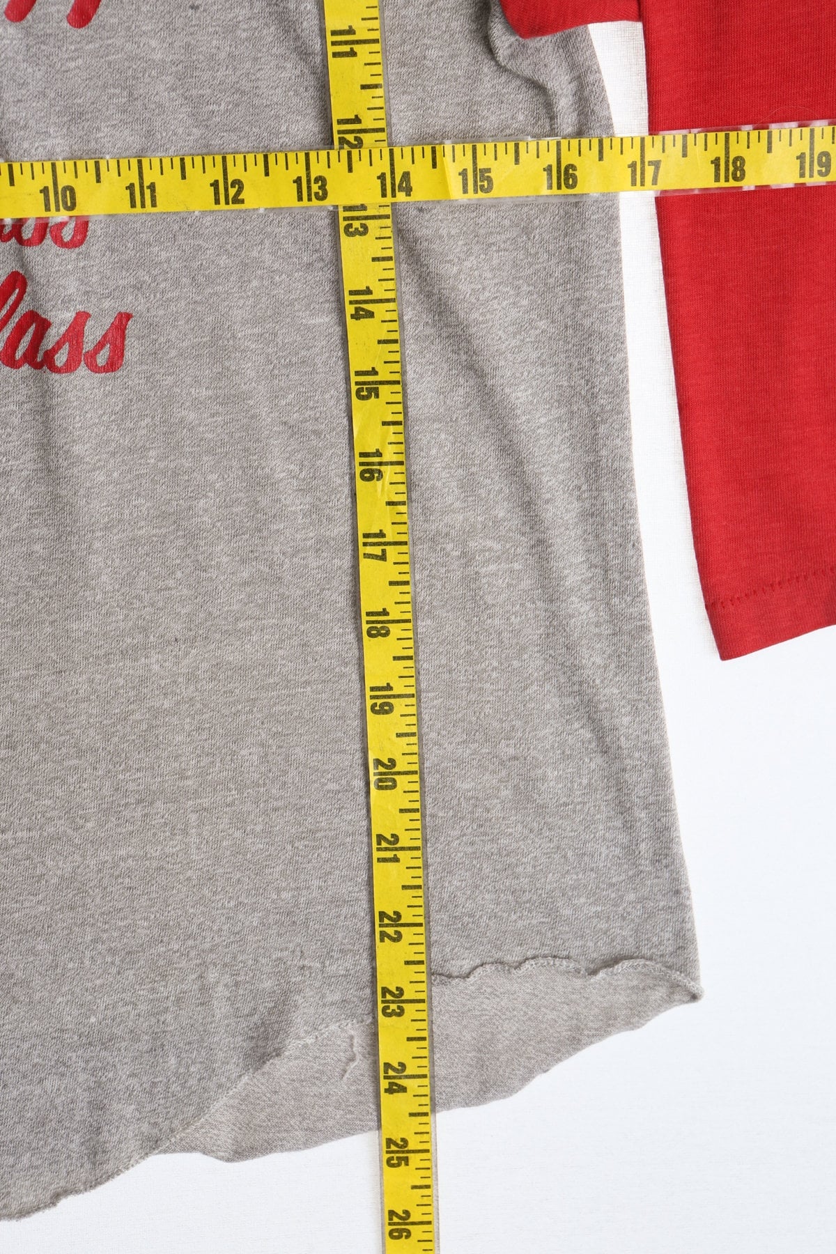 Vintage Bel Air High School 1981 Class Gray with Red Sleeves Graphic Shirt