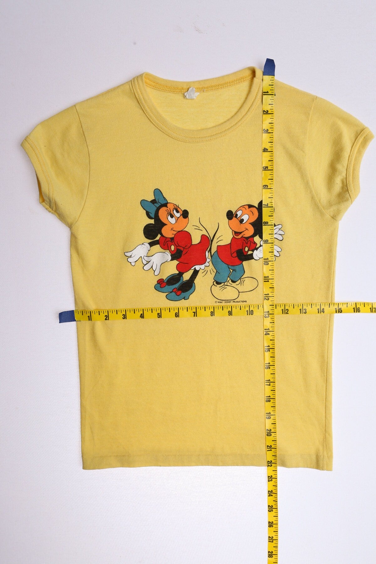Vintage Mickey and Minnie Mouse 70's Yellow Top