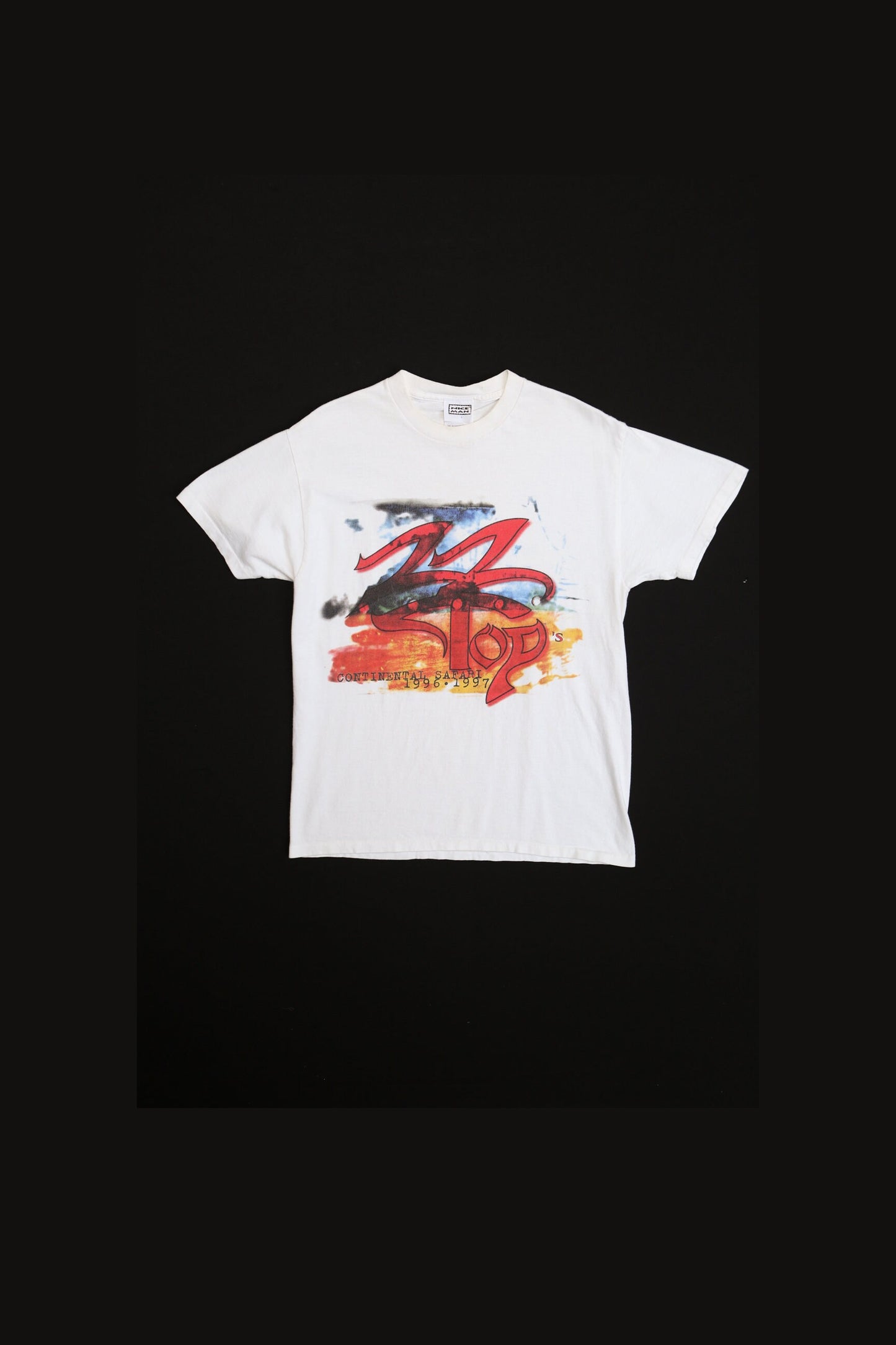 ZZ Top Continental Safari 96-97 Tour White Graphic T-shirt