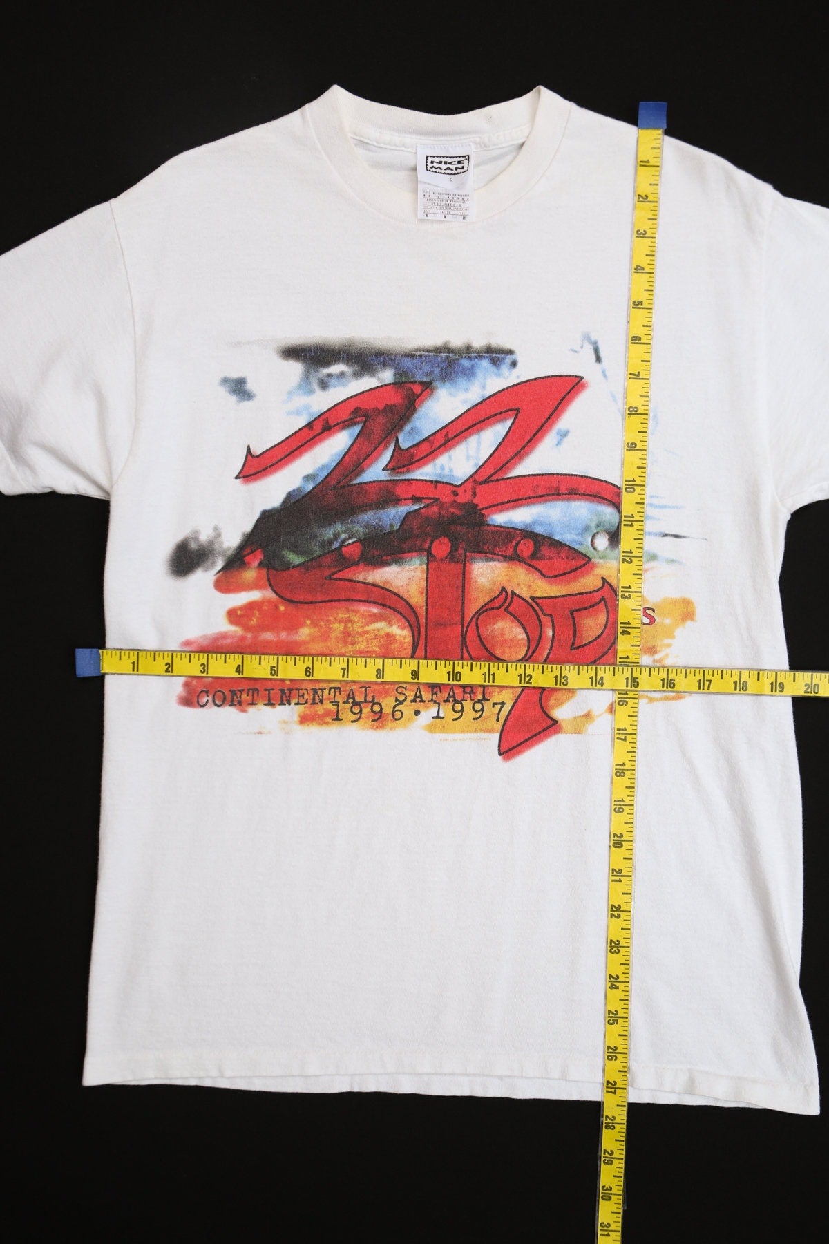 ZZ Top Continental Safari 96-97 Tour White Graphic T-shirt