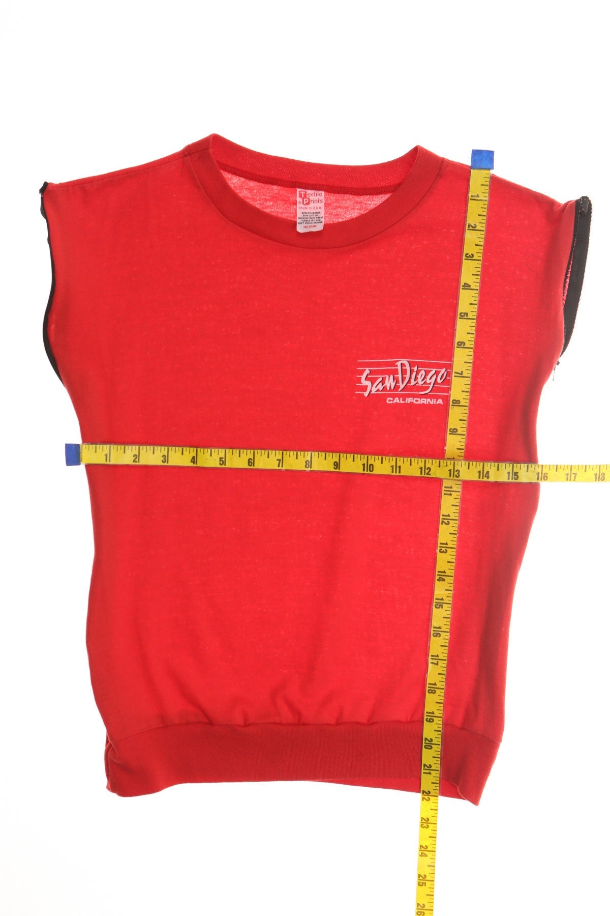 San Diego California Red Sleeveless Graphic T-shirt