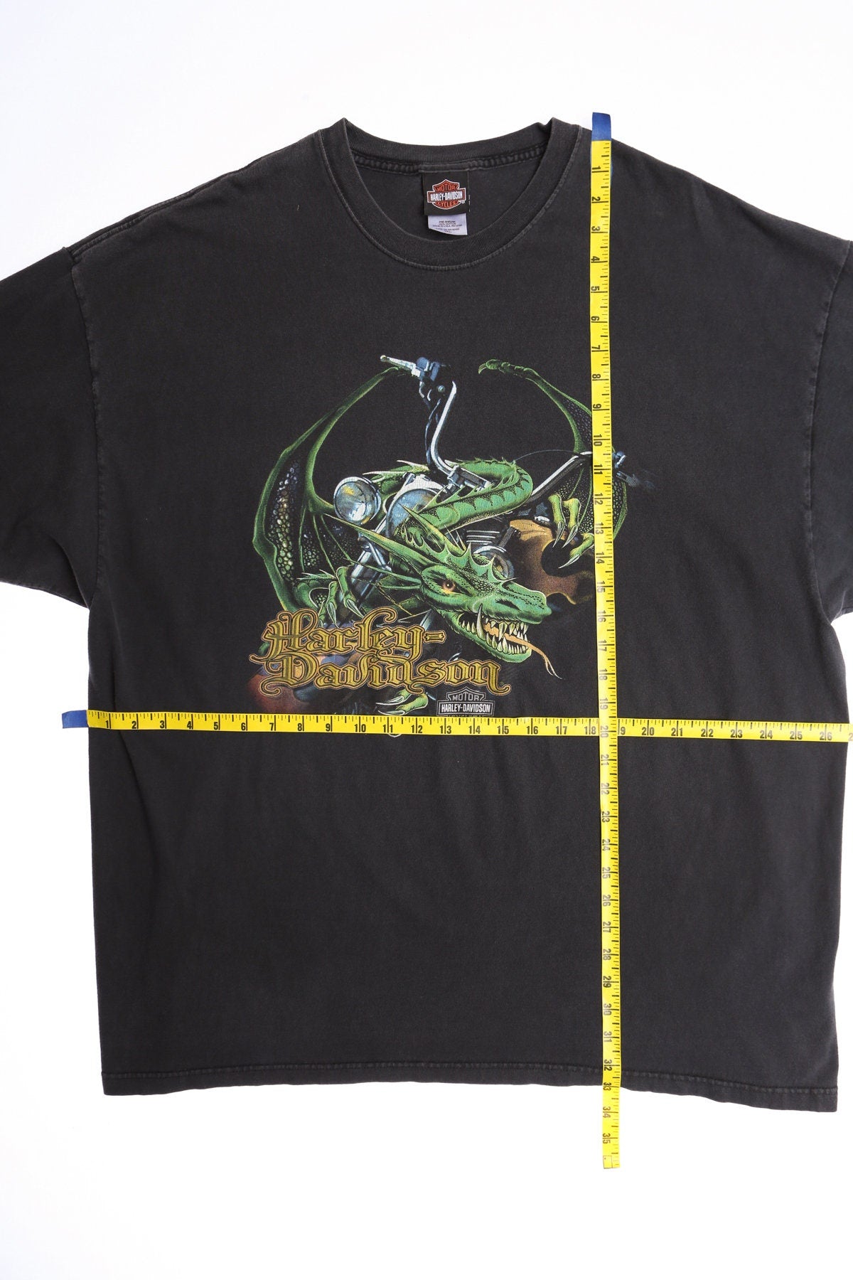 Harley Davidson Of Victorville California Black Graphic T-shirt - Dragon Print