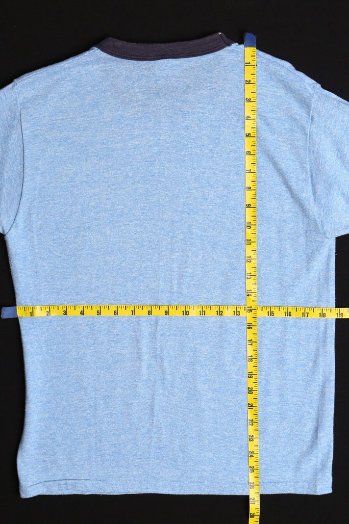 Vintage Blue Graphic T-shirt - Virginia Beach Feet Front Small Print