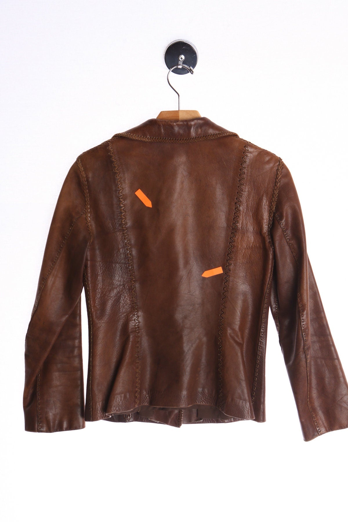 70's Brown Hand Made Leather Jacket