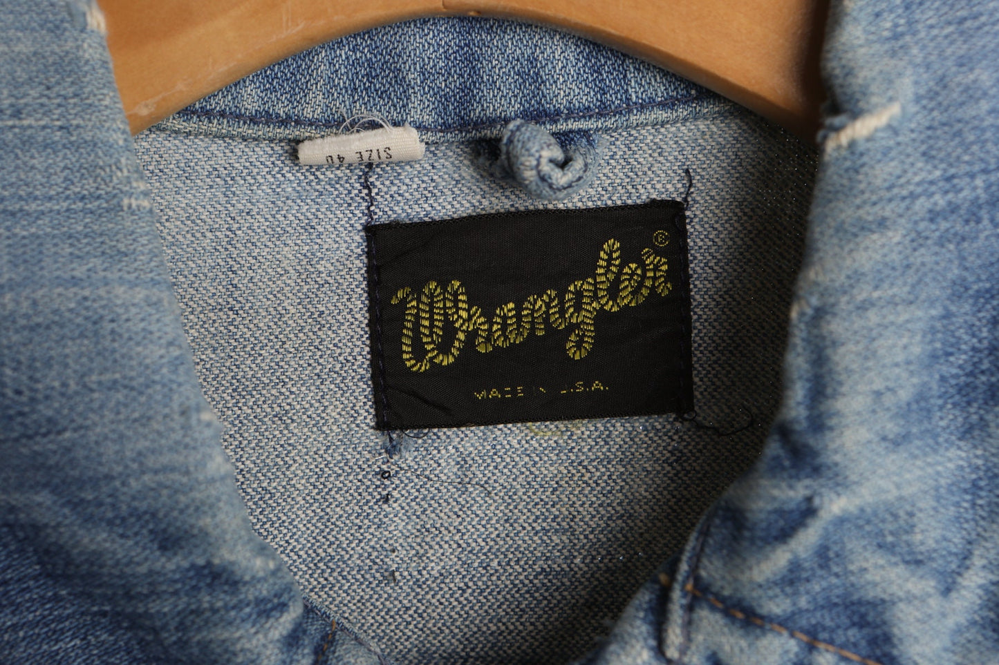 Vintage Wrangler Denim Jacket With Sweater Brown Sleeves