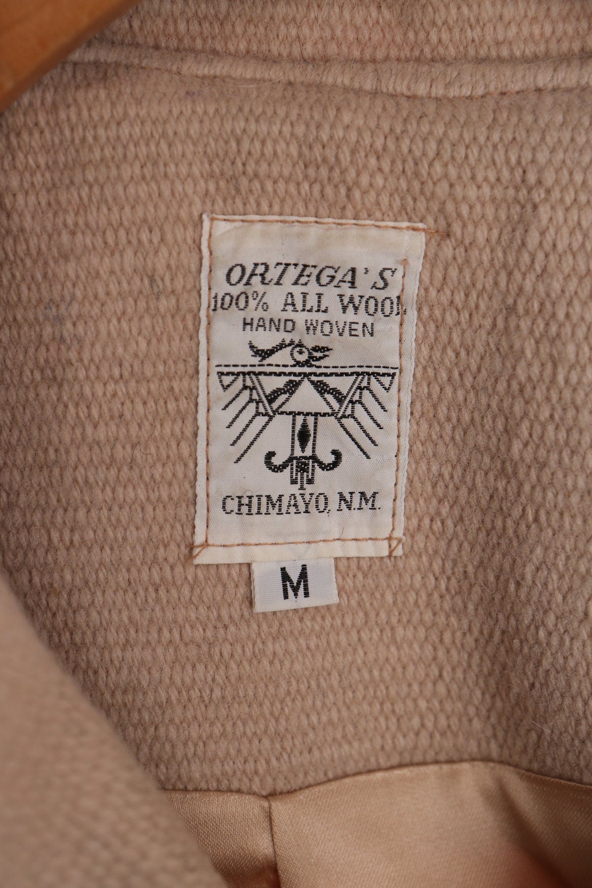 Vintage Women Ortega's Chimayo Beige Tribal Poncho