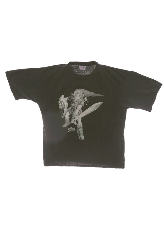Zelda Elf Black Graphic T-shirt - The Legend Of Ocarina of Time