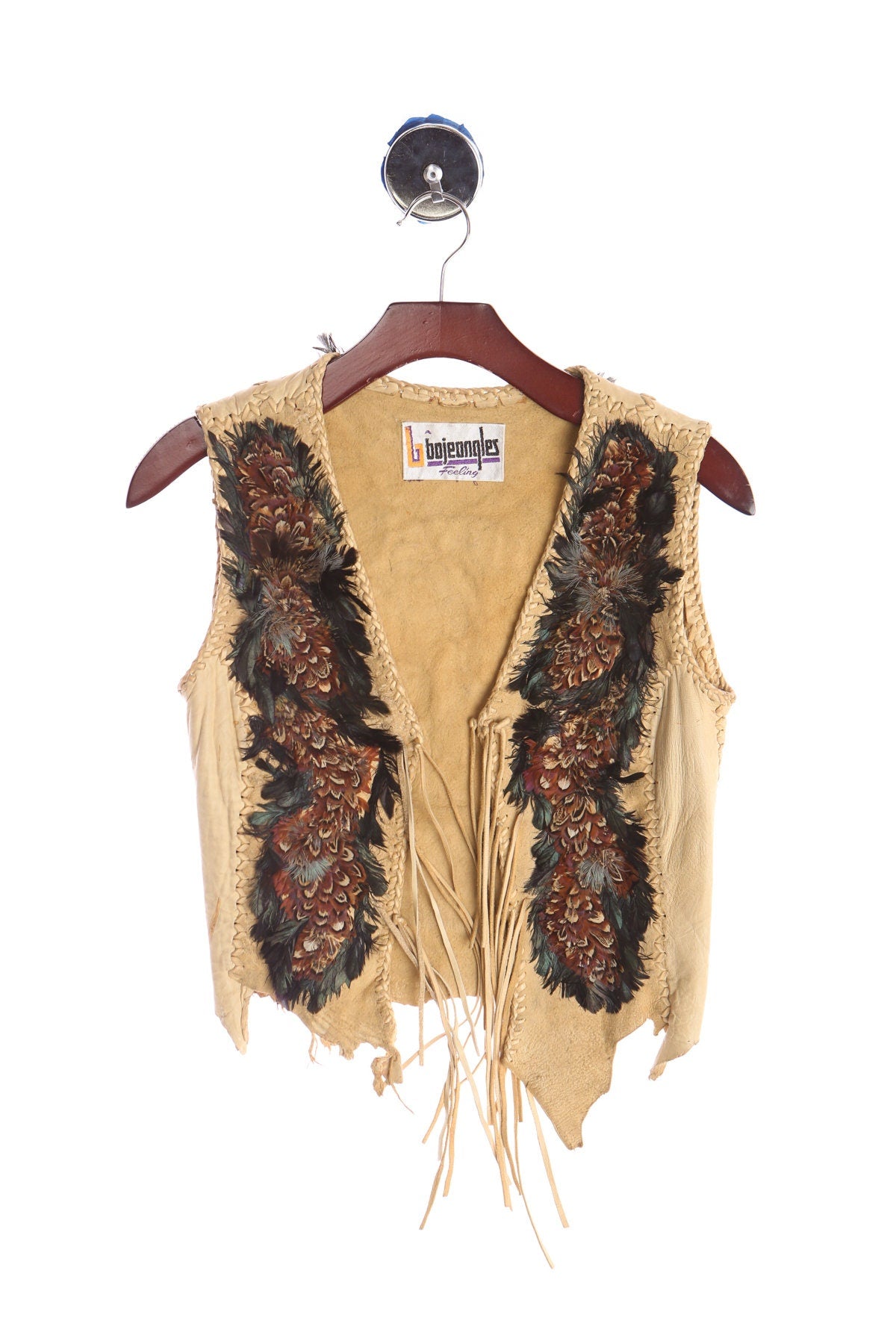 Women Suede Feather Vest - By Bojeongles