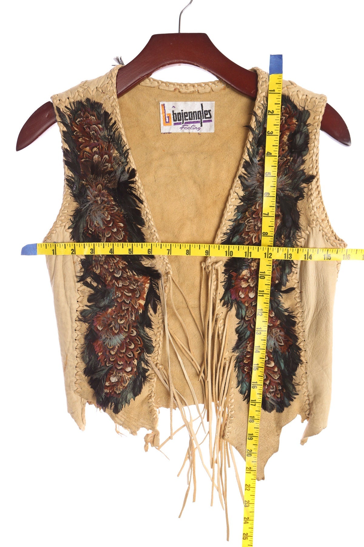 Women Suede Feather Vest - By Bojeongles