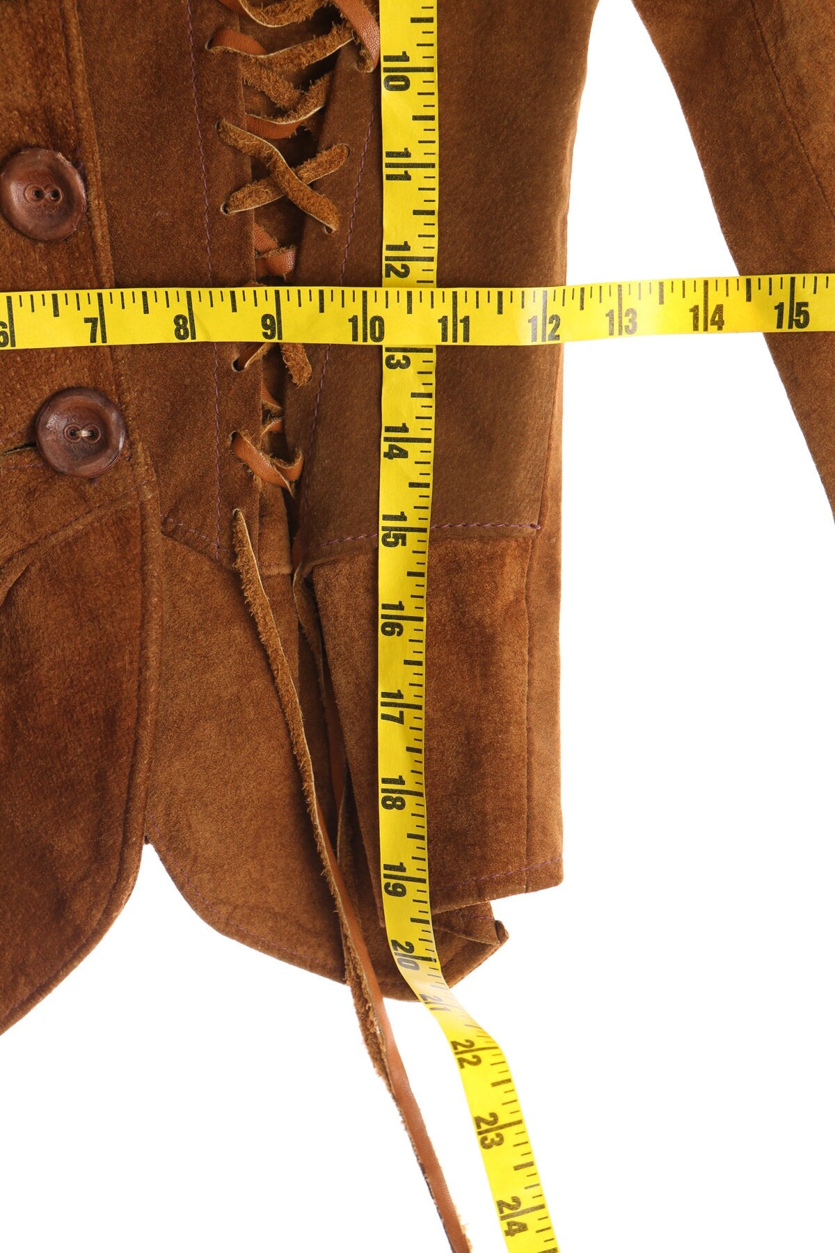 70's Women Brown Suede High Waist Jacket
