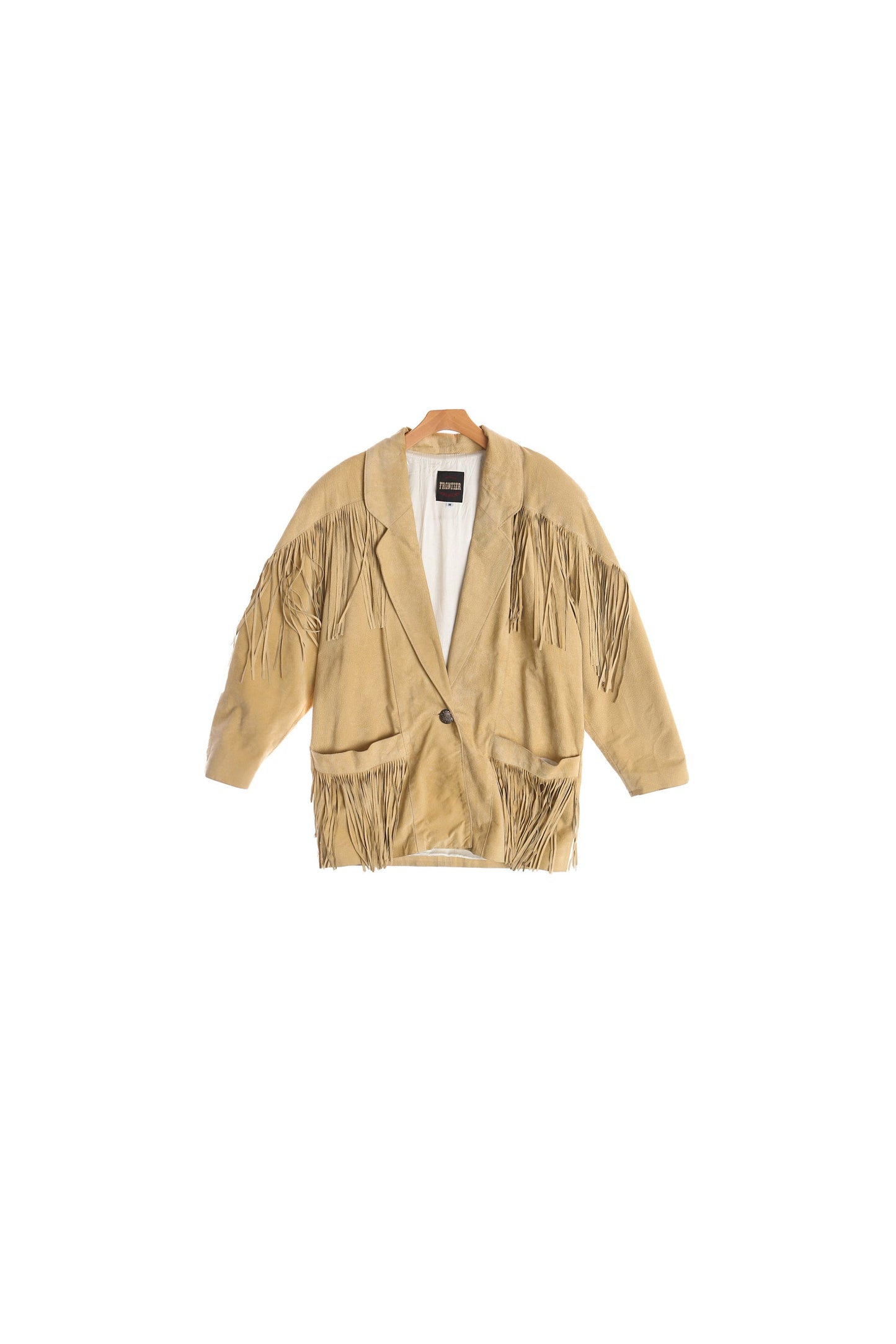 Women Fringe Beige Western Jacket