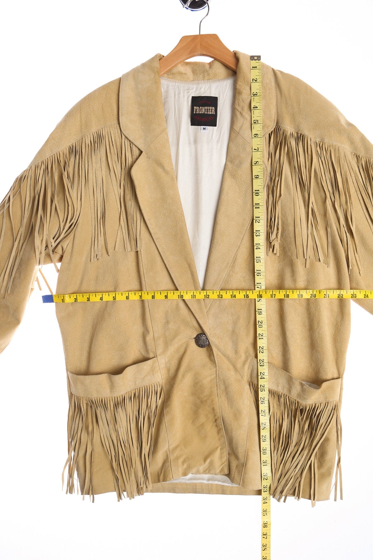 Women Fringe Beige Western Jacket