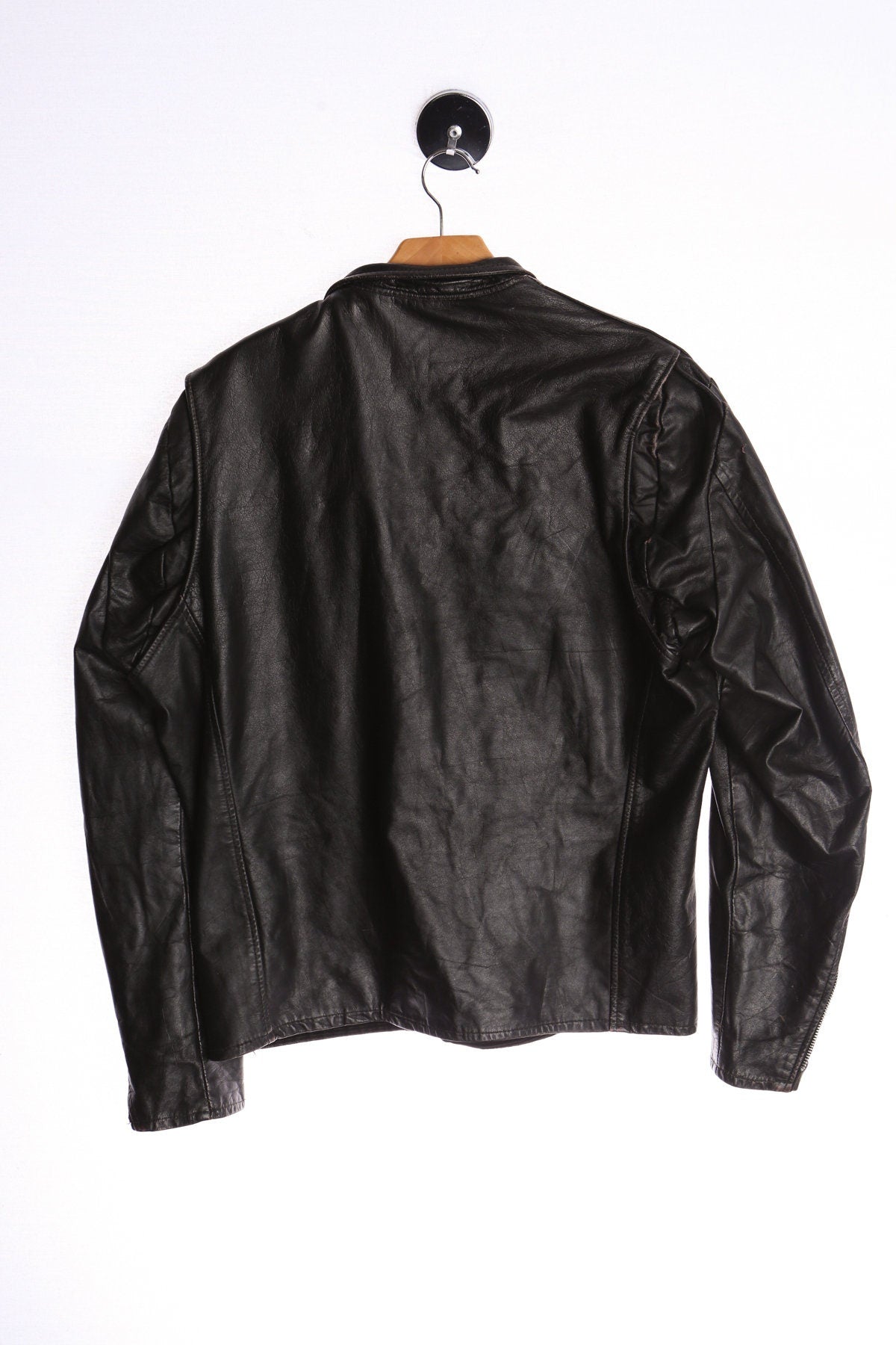 Vintage Men Black Cafe Racer Leather Jacket