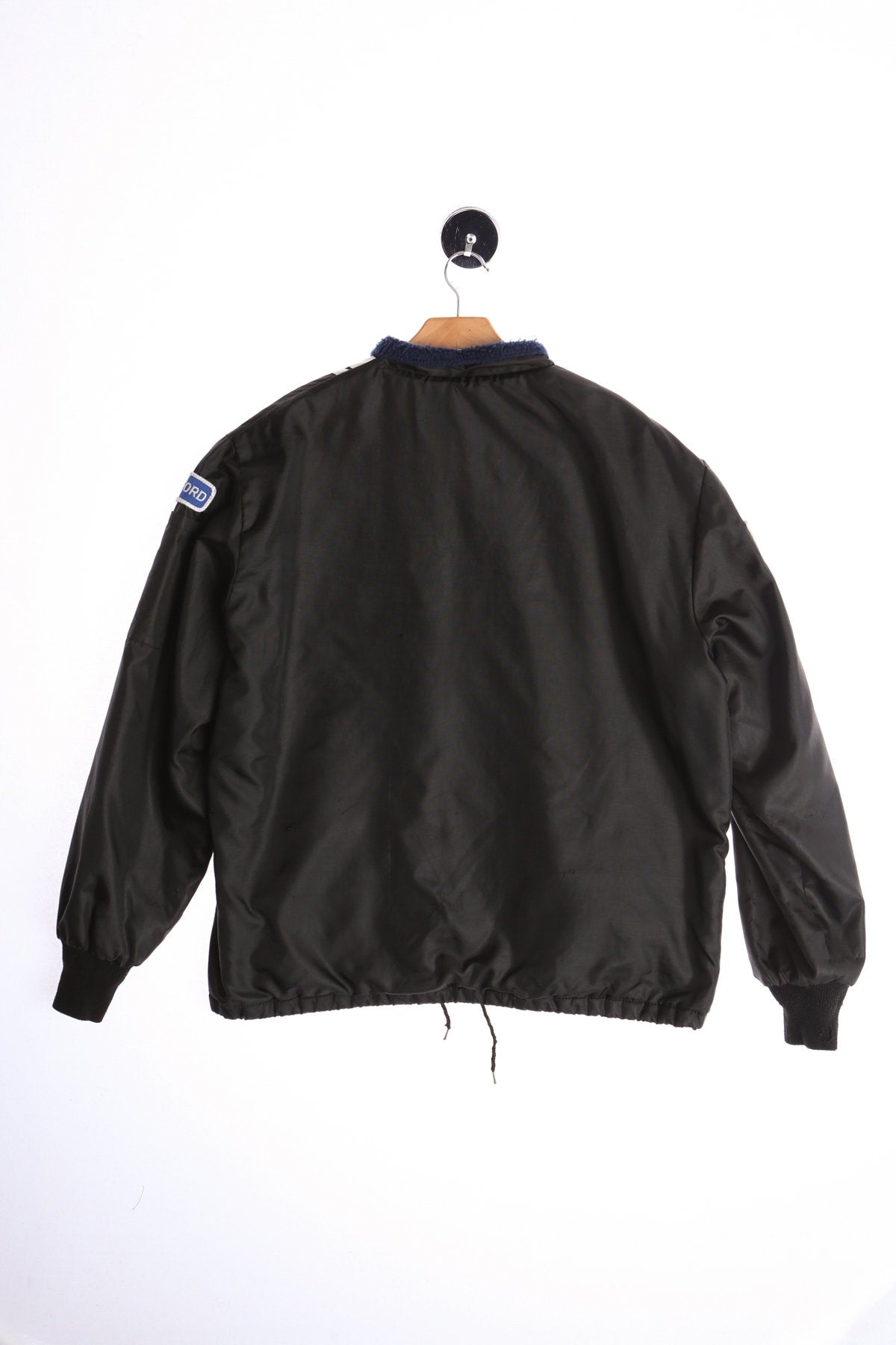 Vintage Black Racing Nylon Jacket With Cobra Patch
