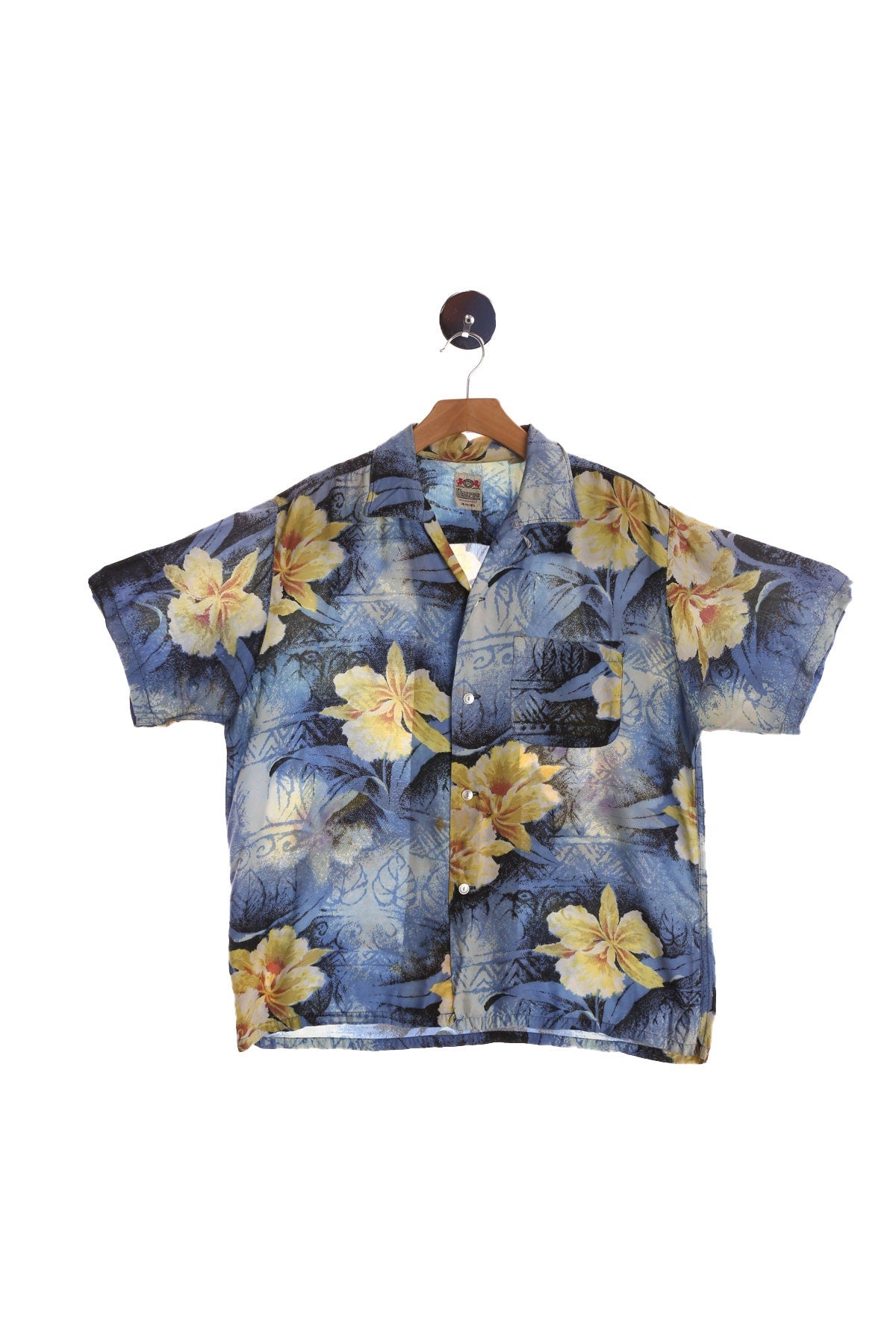 Yellow Floral Print Vintage Men's Hawaiian Shirt