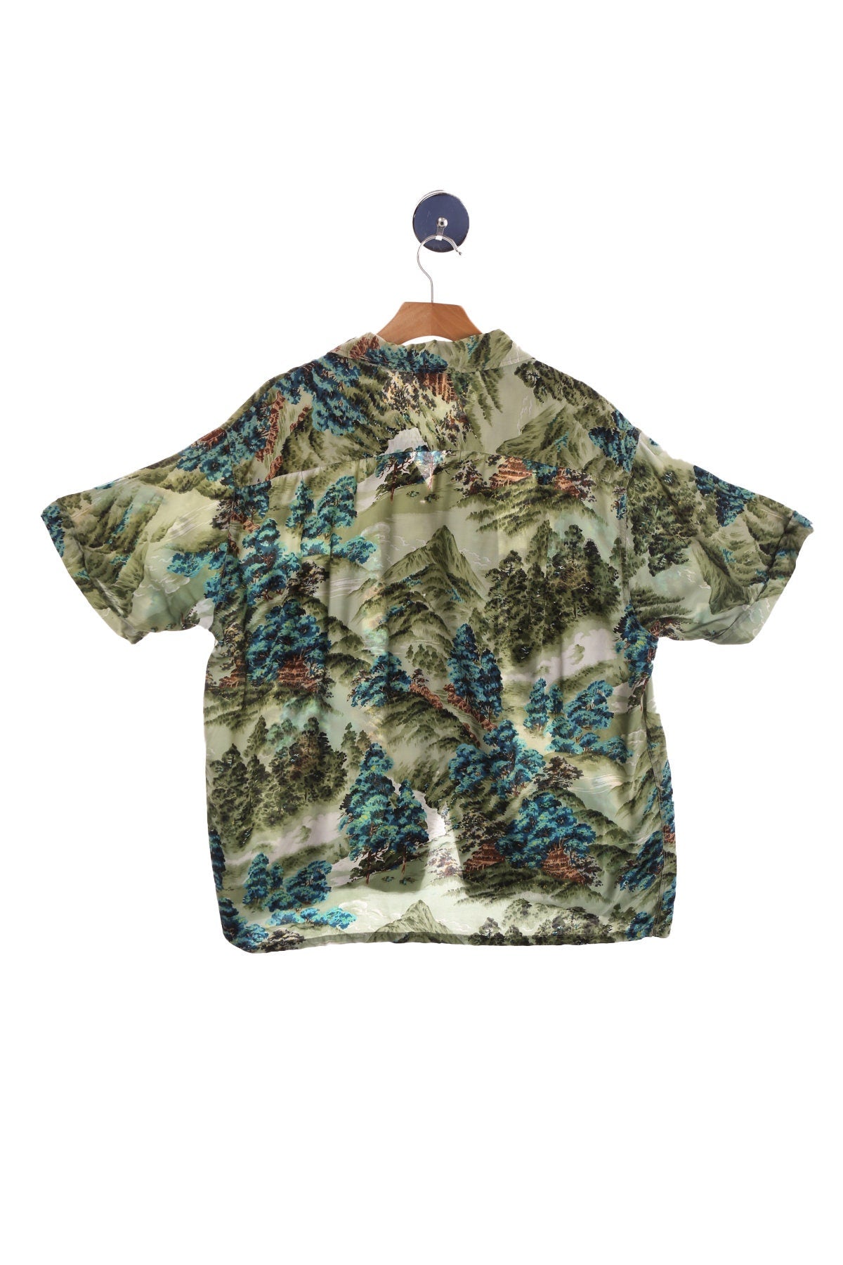Vintage Men's Hawaiian Shirt With Forest Print - By Bardon of Hollywood