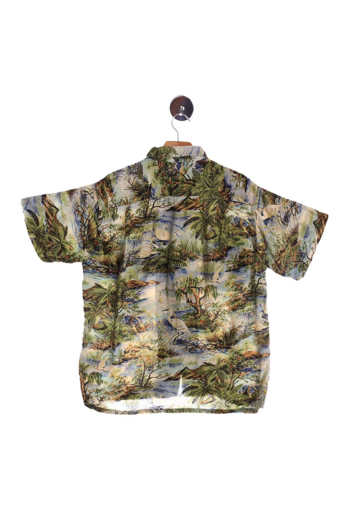 Vintage Hawaiian Shirt With Beach Islands Print - Made in Japan