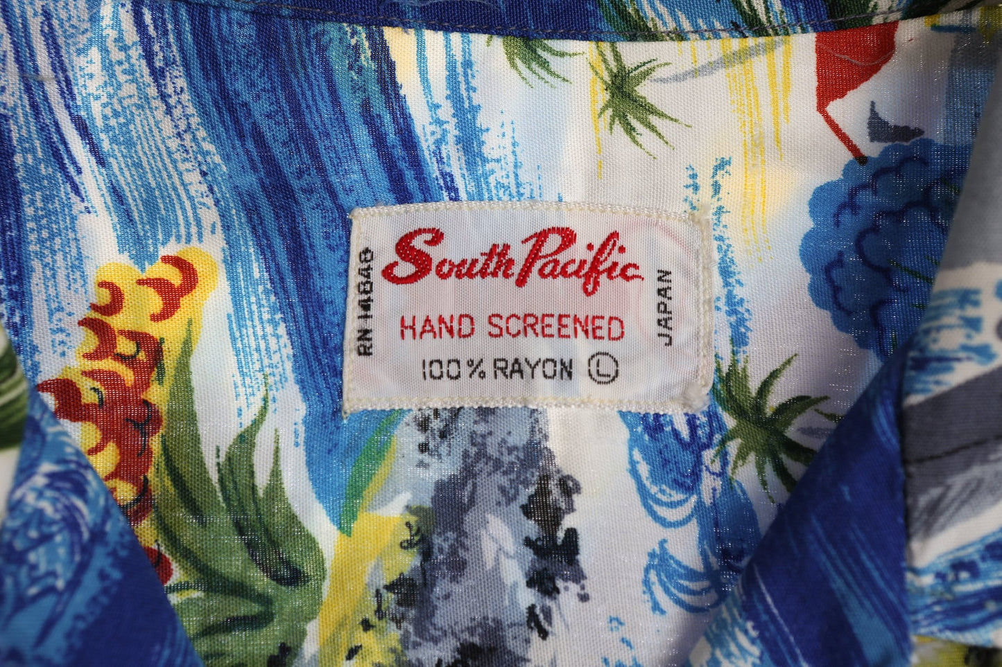 Vintage Blue Hawaiian Shirt - By South Pacific Made in Japan